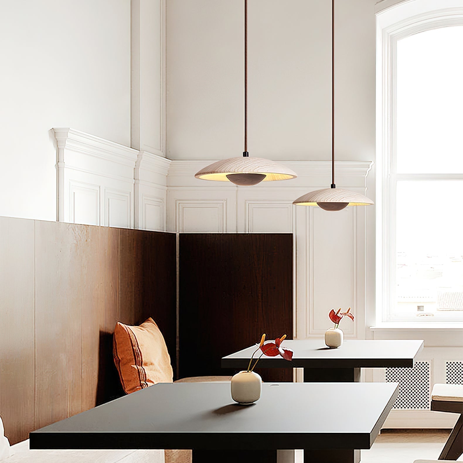Zodore Large-Bord Travertin Pendentif Lumière