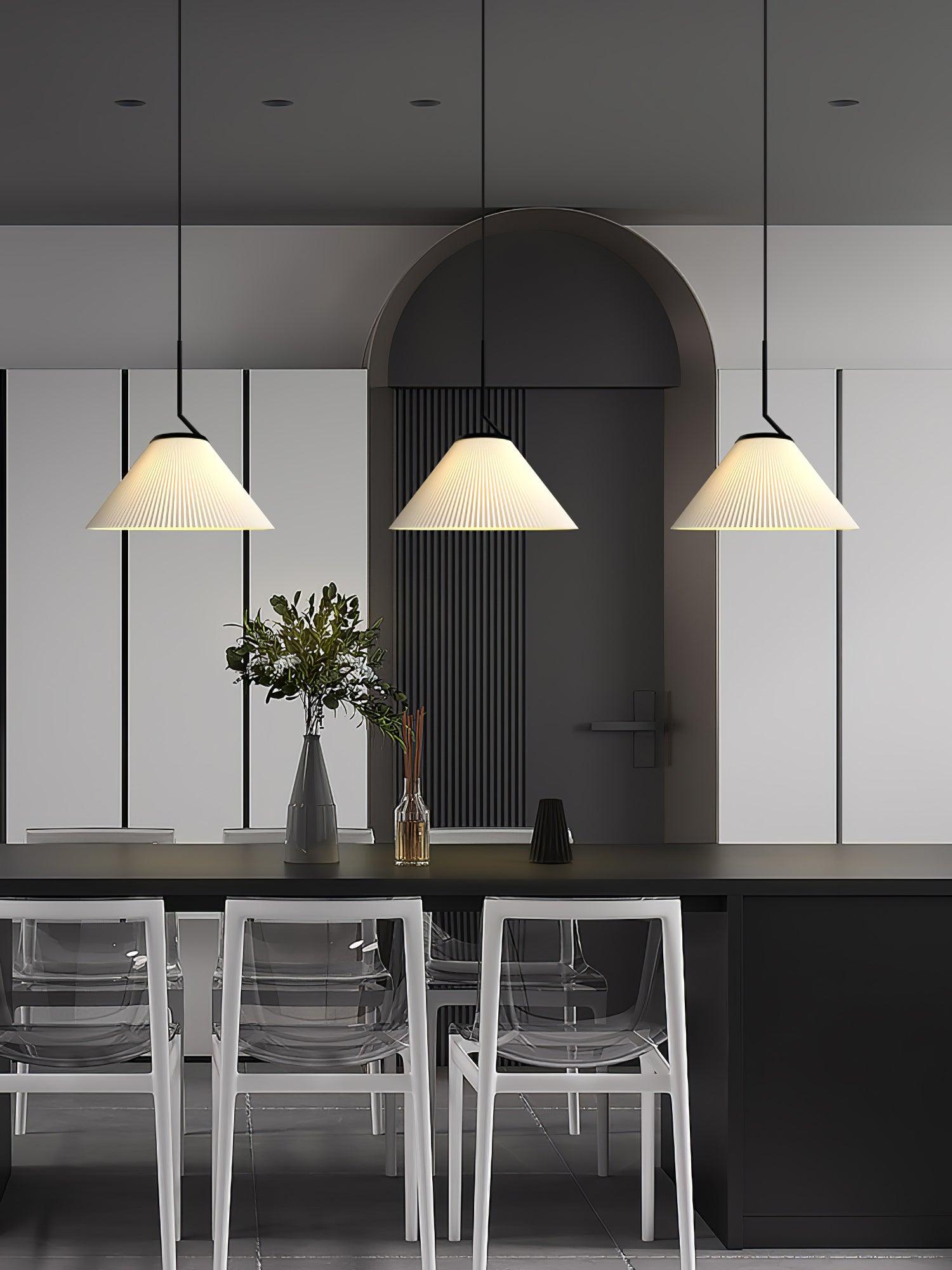 Zoravine Plissé Tissu Suspension Lumière