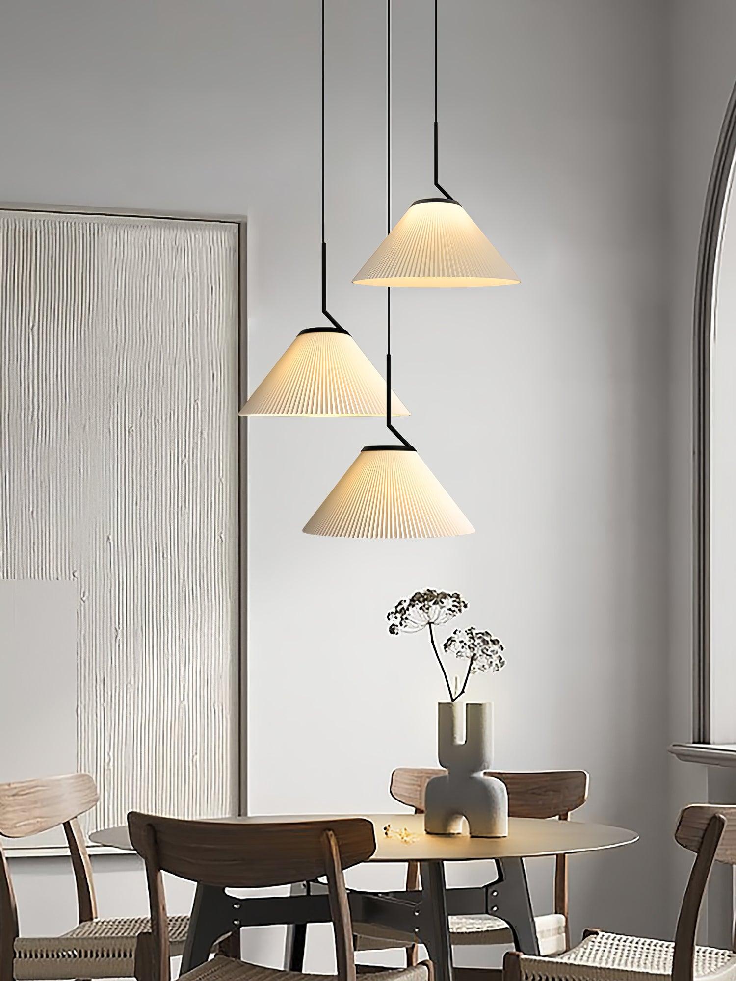 Zoravine Plissé Tissu Suspension Lumière