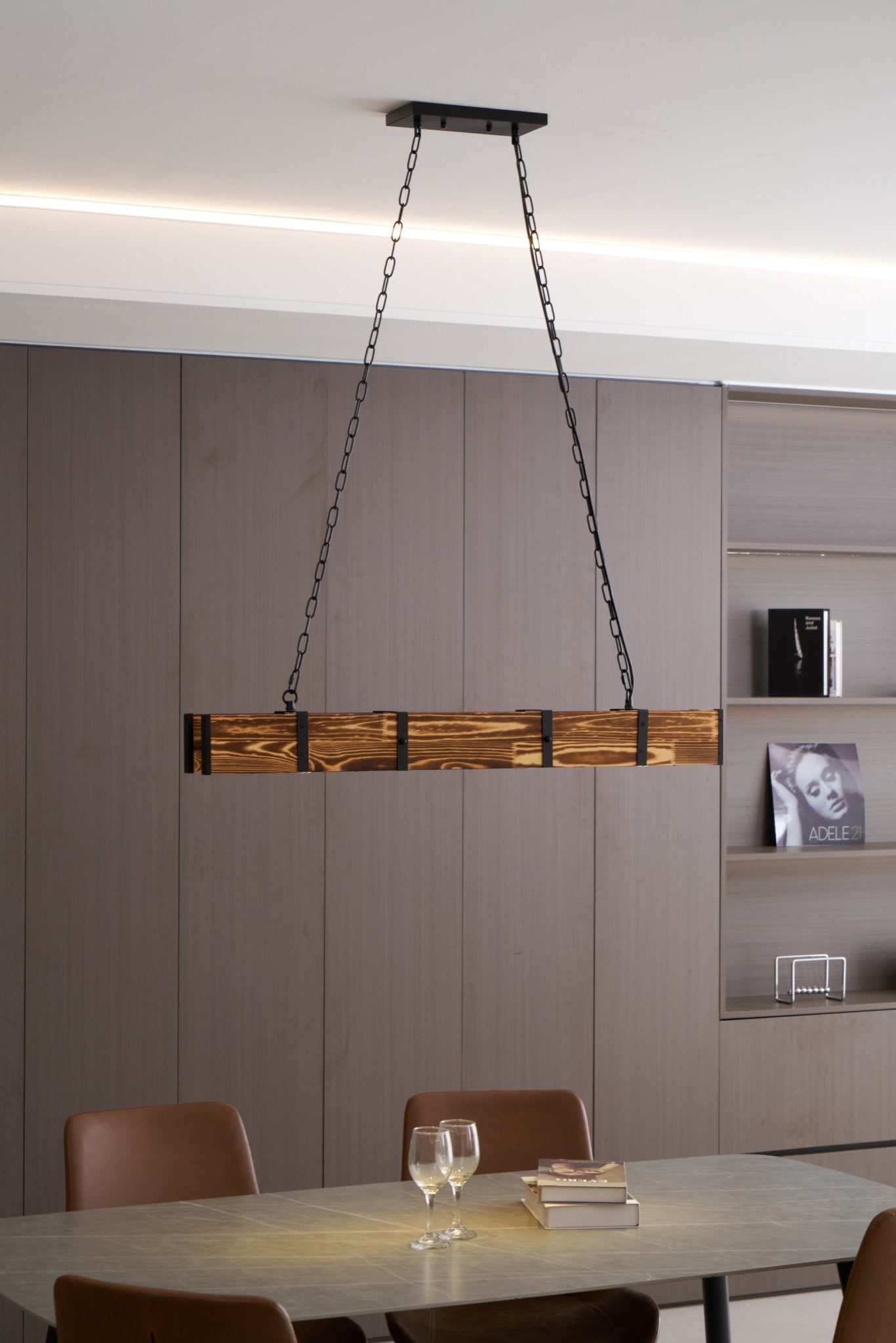 Lustra Lustre Pleva Bois Naturel Linéaire