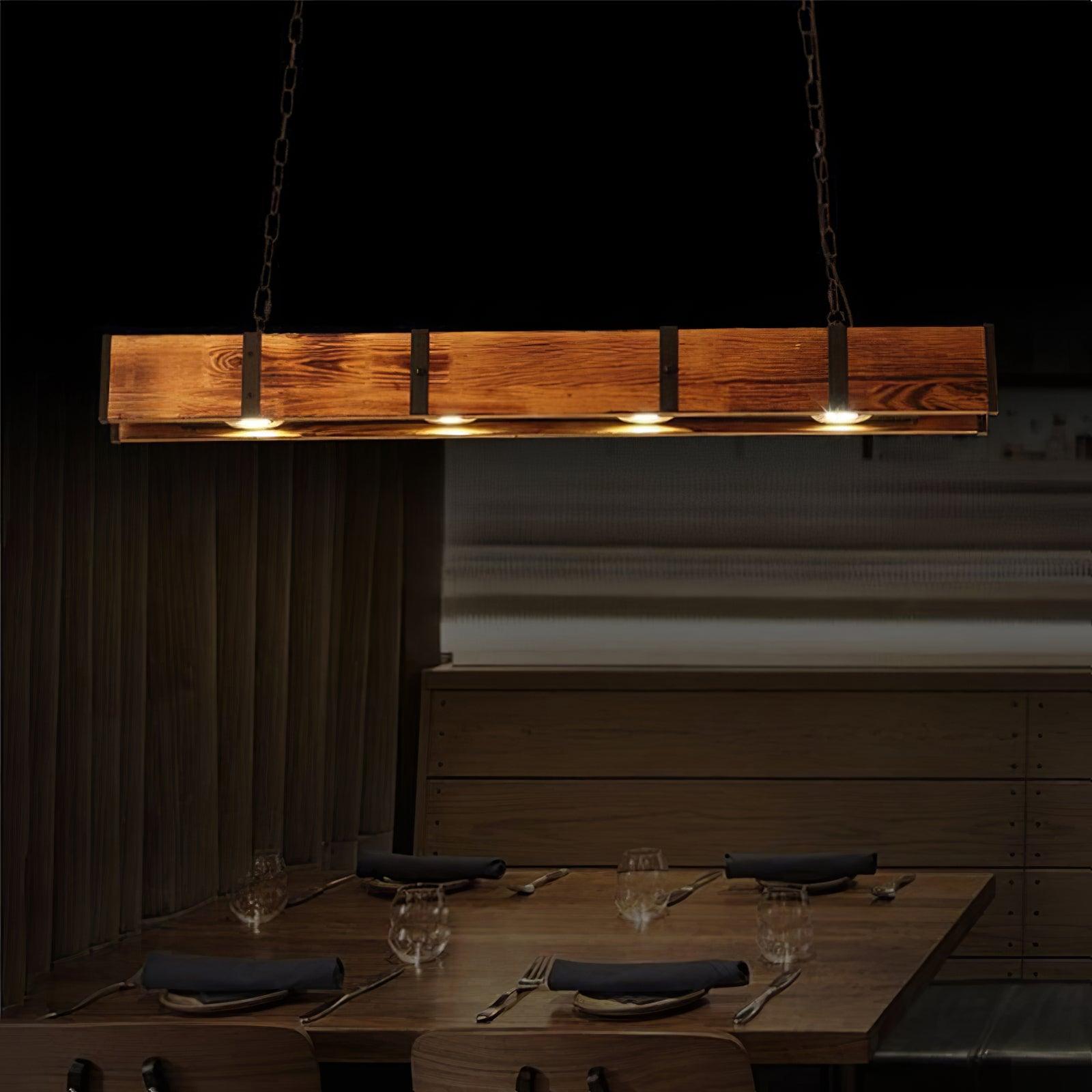Lustra Lustre Pleva Bois Naturel Linéaire