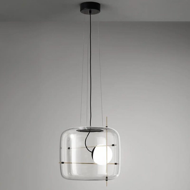 Lune Suspension en Verre Contemporaine