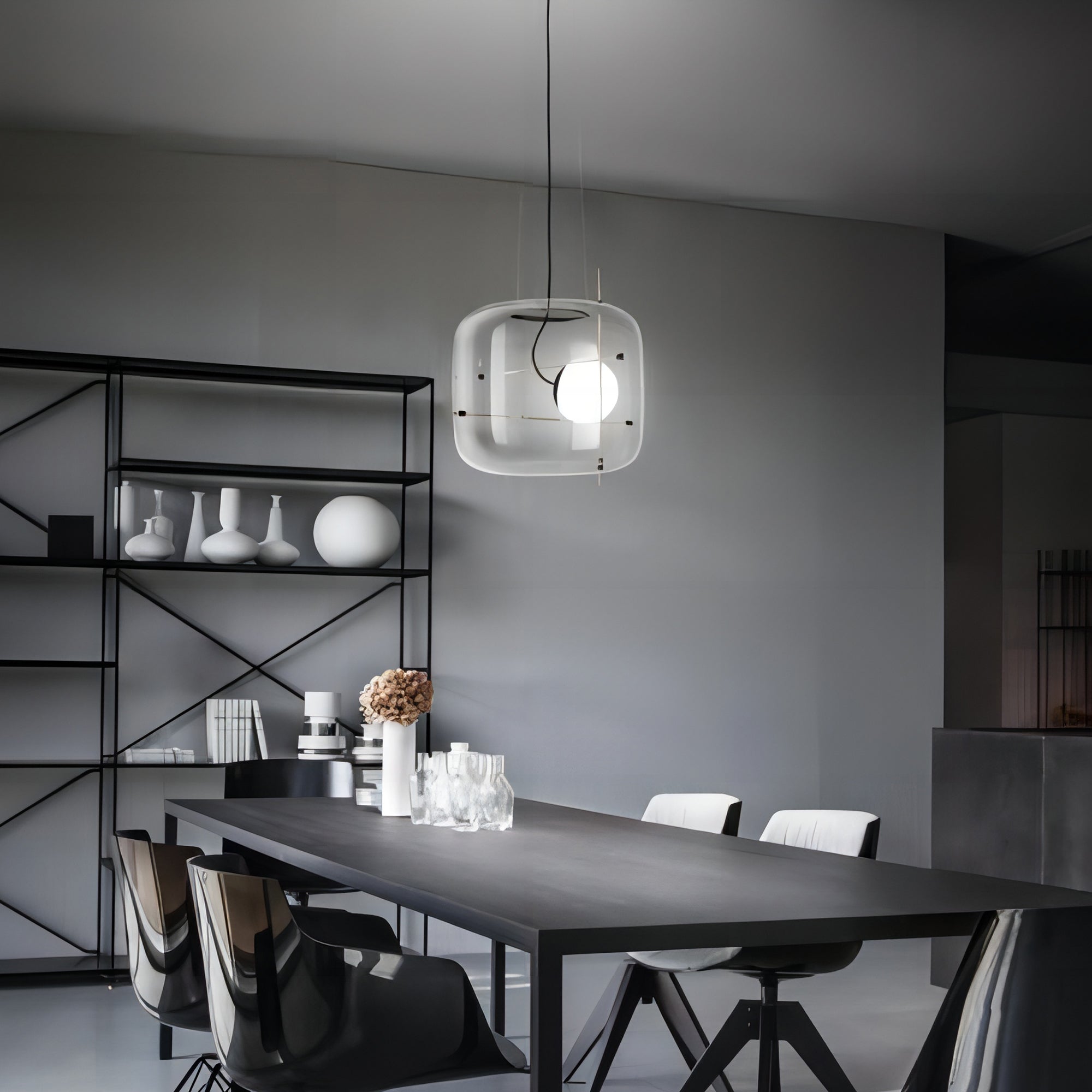 Lune Suspension en Verre Contemporaine