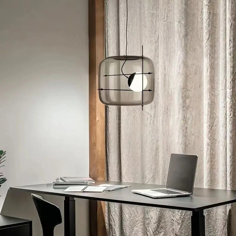 Lune Suspension en Verre Contemporaine