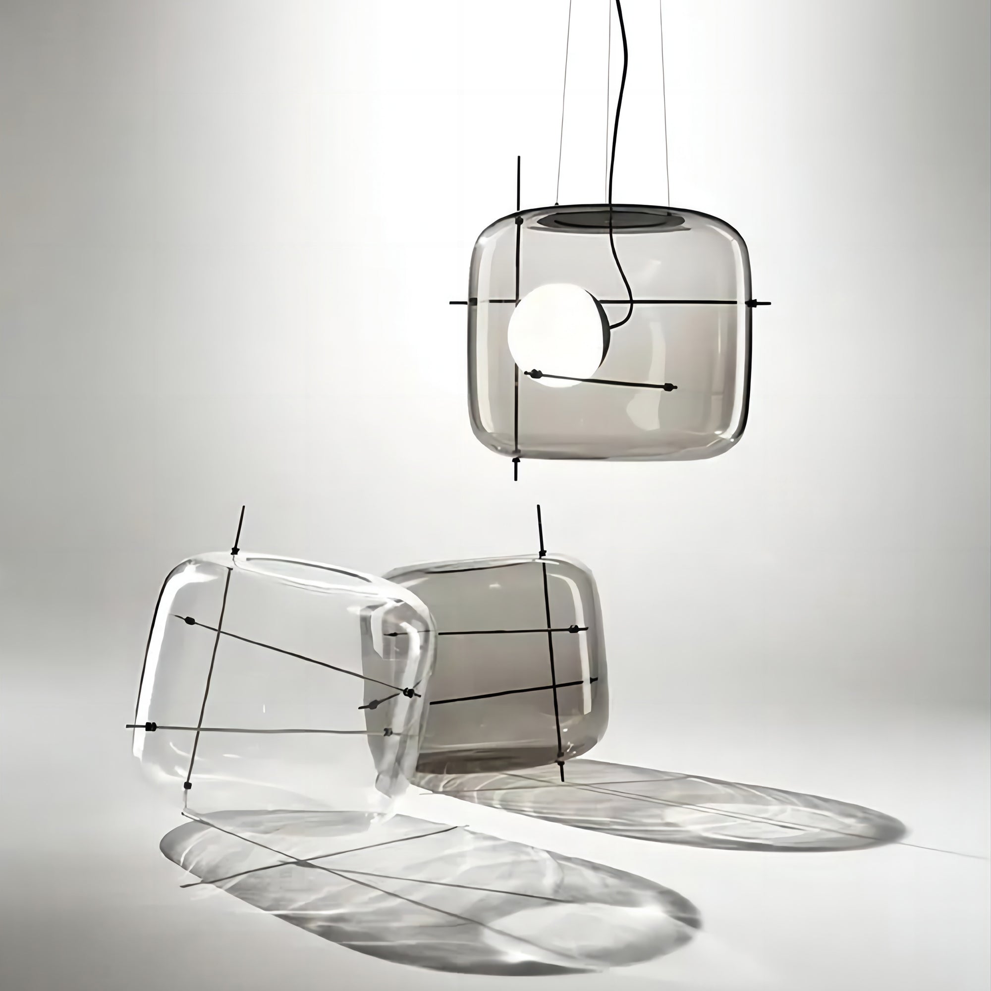 Lune Suspension en Verre Contemporaine