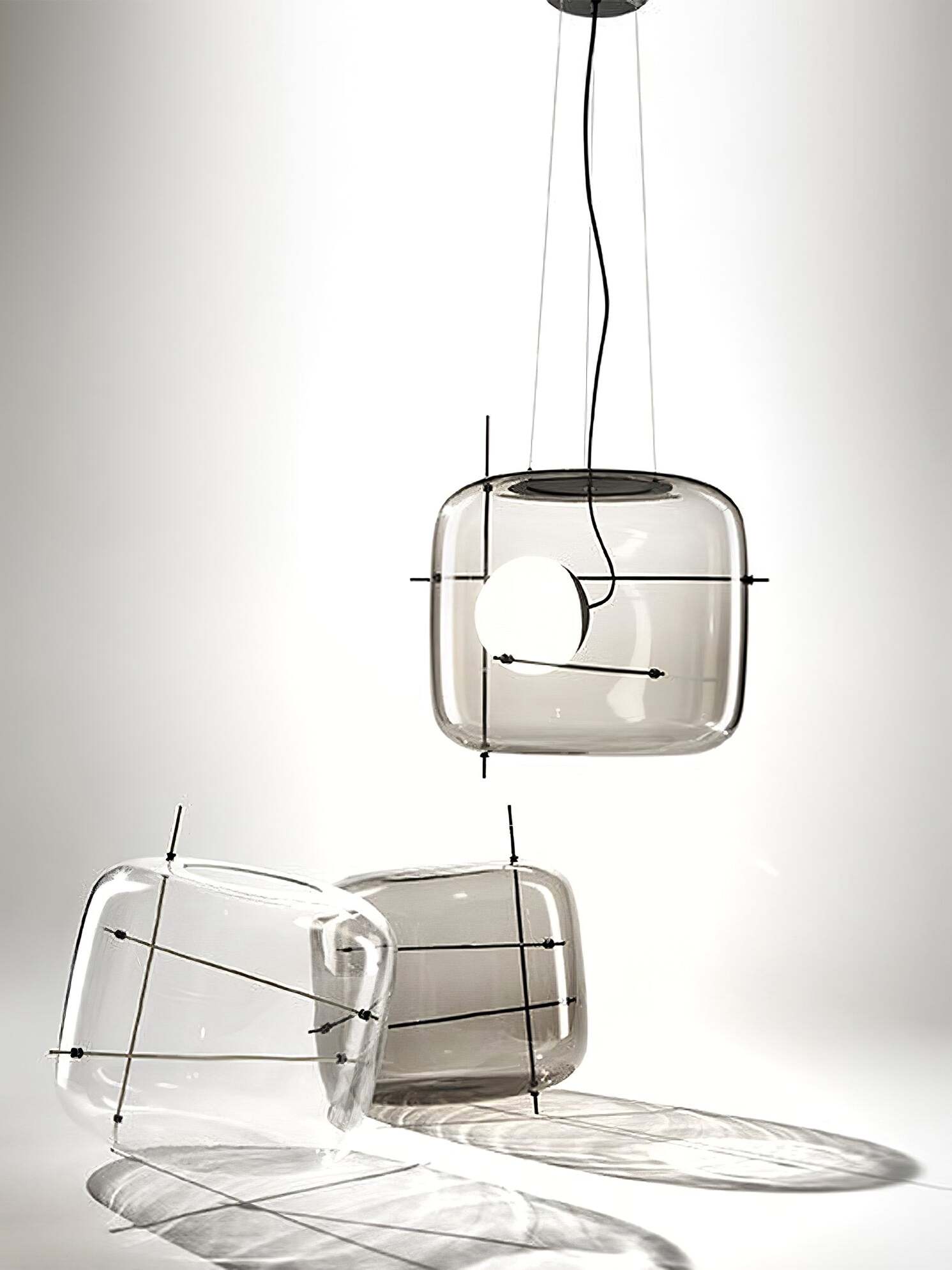 Lune Suspension en Verre Contemporaine