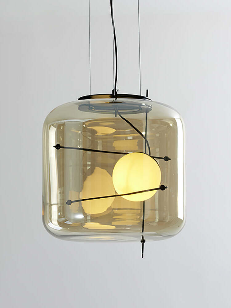 Lune Suspension en Verre Contemporaine