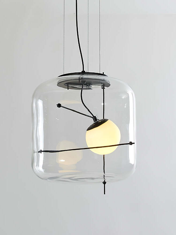 Lune Suspension en Verre Contemporaine