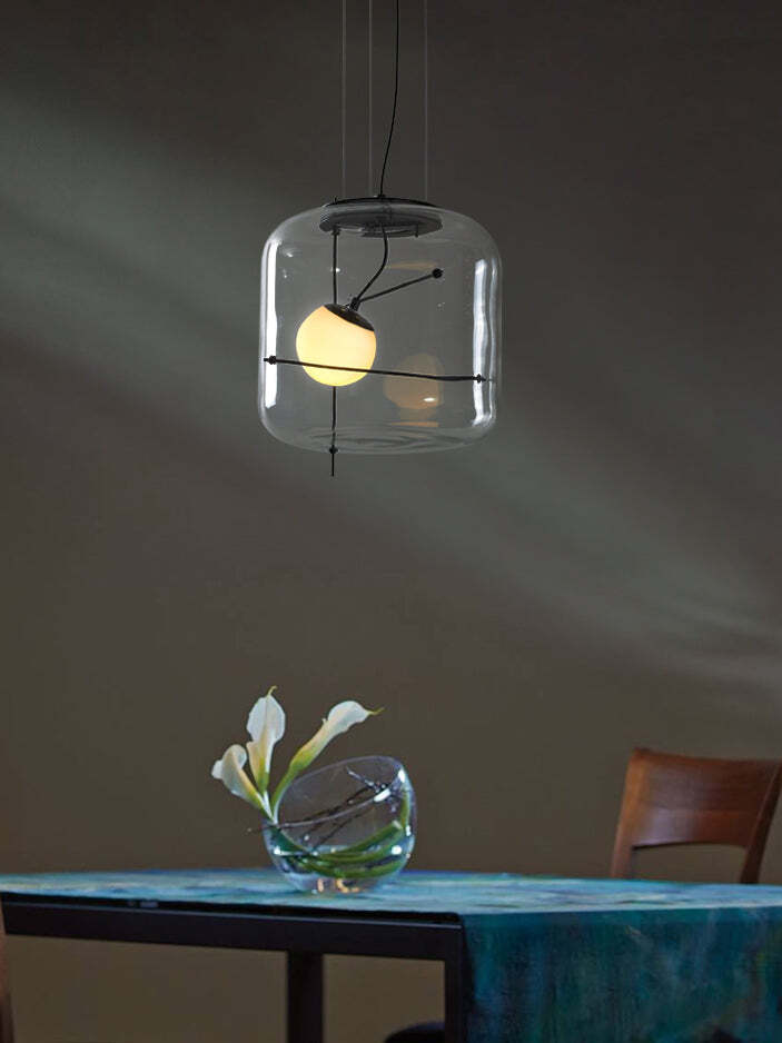 Lune Suspension en Verre Contemporaine