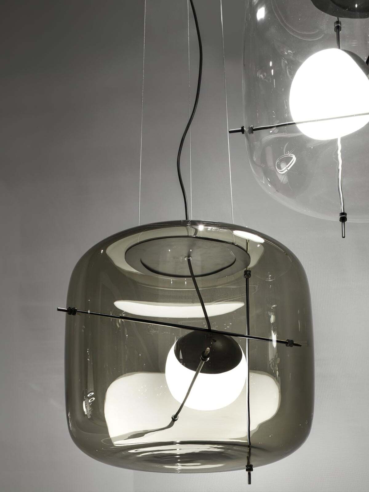 Lune Suspension en Verre Contemporaine