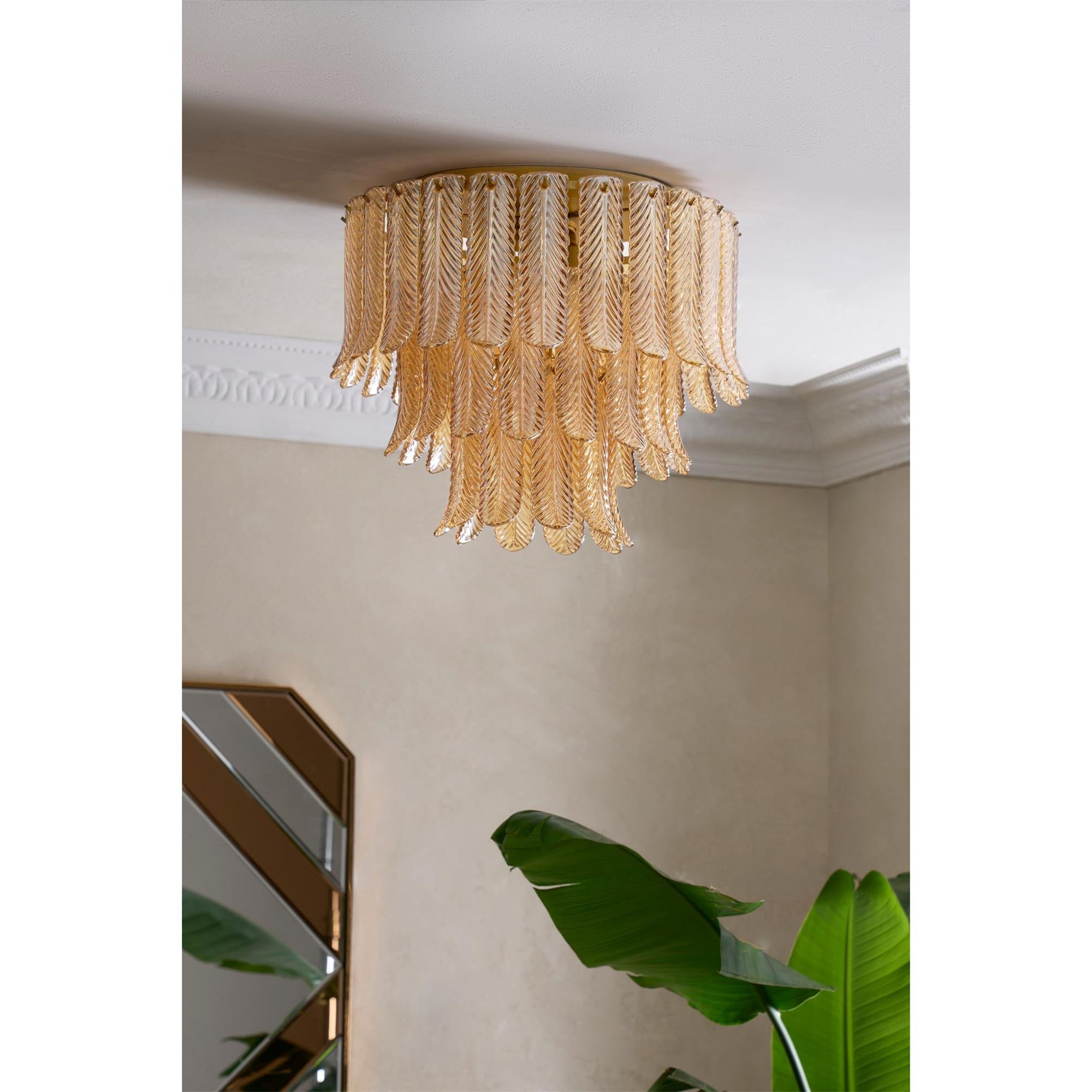 Vosolara Plafonnier Laiton Verre Luxe