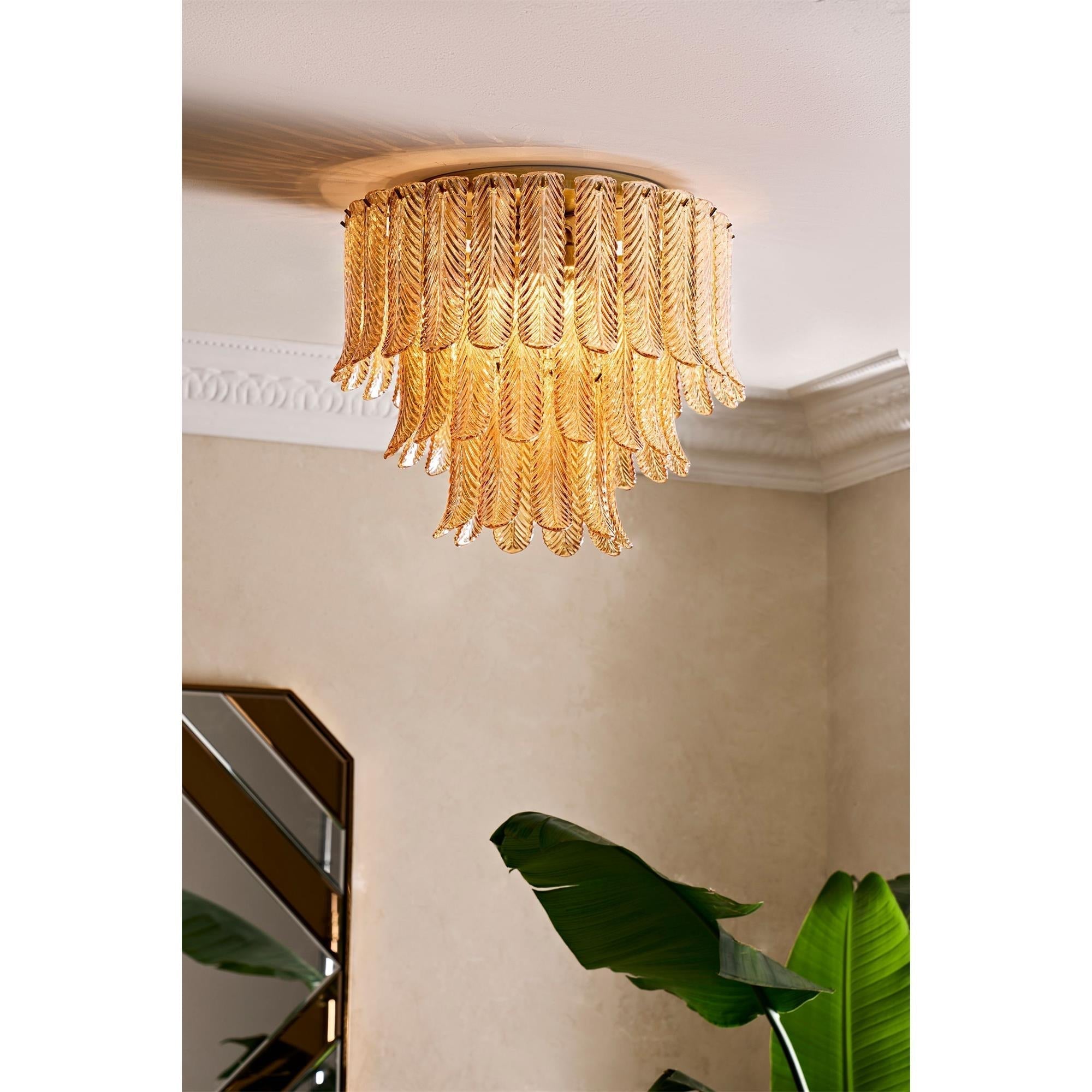 Vosolara Plafonnier Laiton Verre Luxe