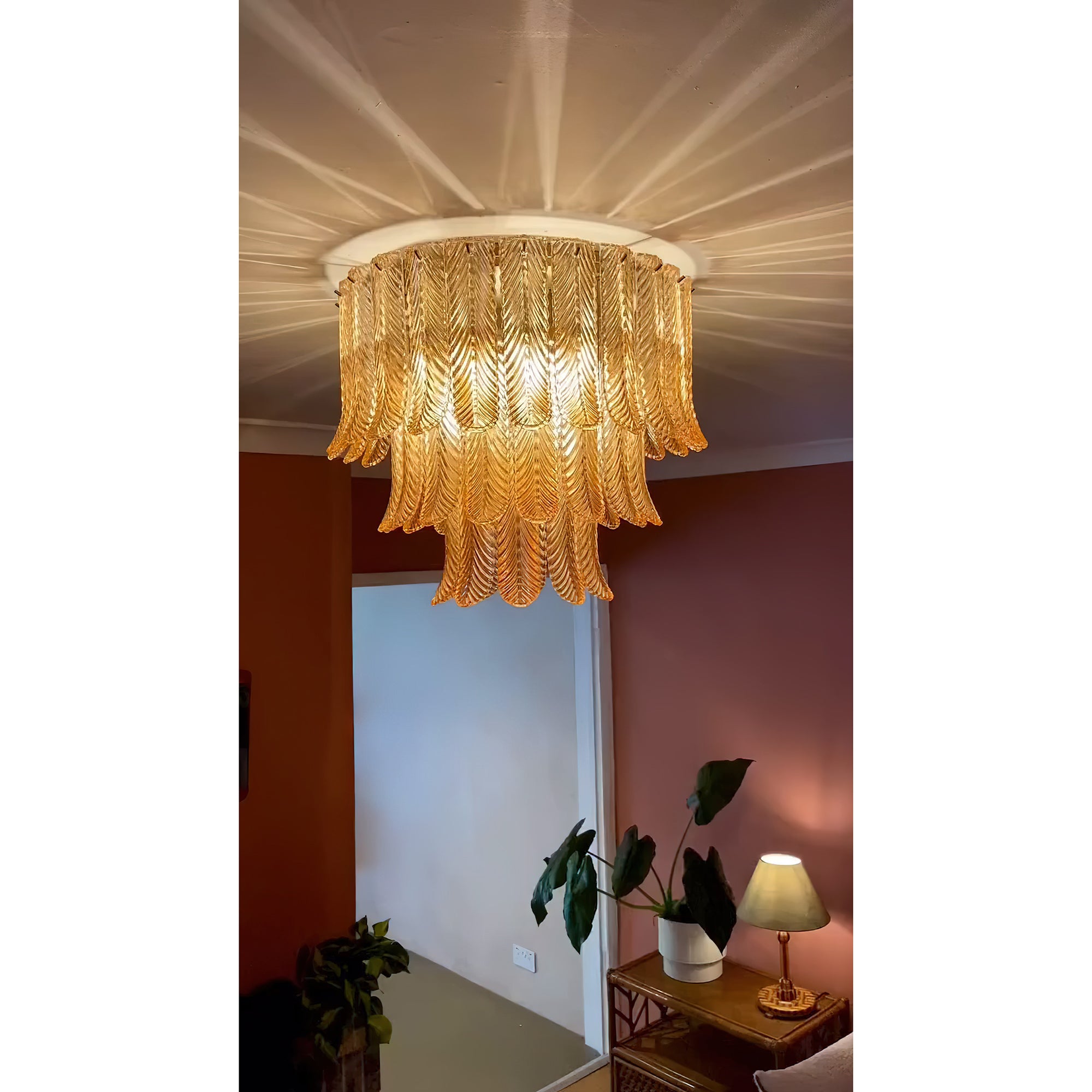 Vosolara Plafonnier Laiton Verre Luxe