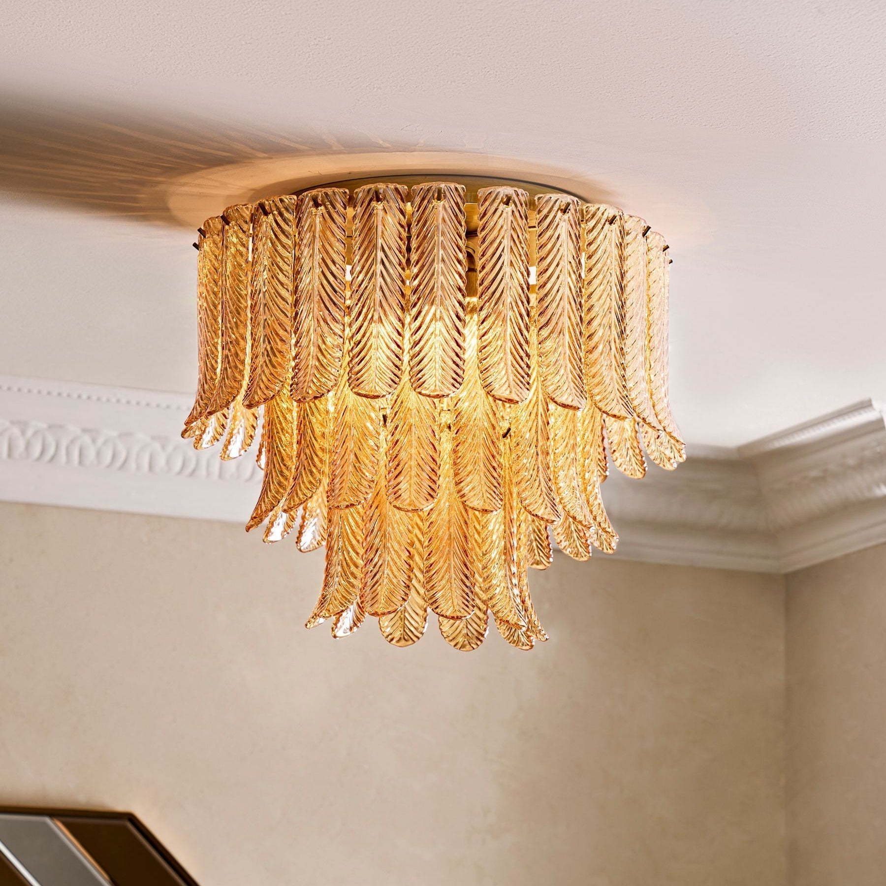 Vosolara Plafonnier Laiton Verre Luxe