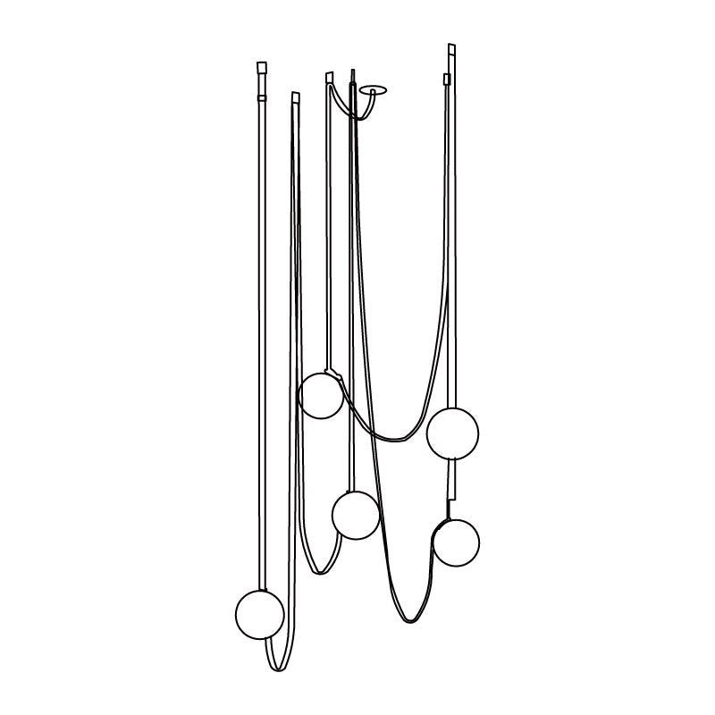 Lustra Suspension en Cuir et Verre