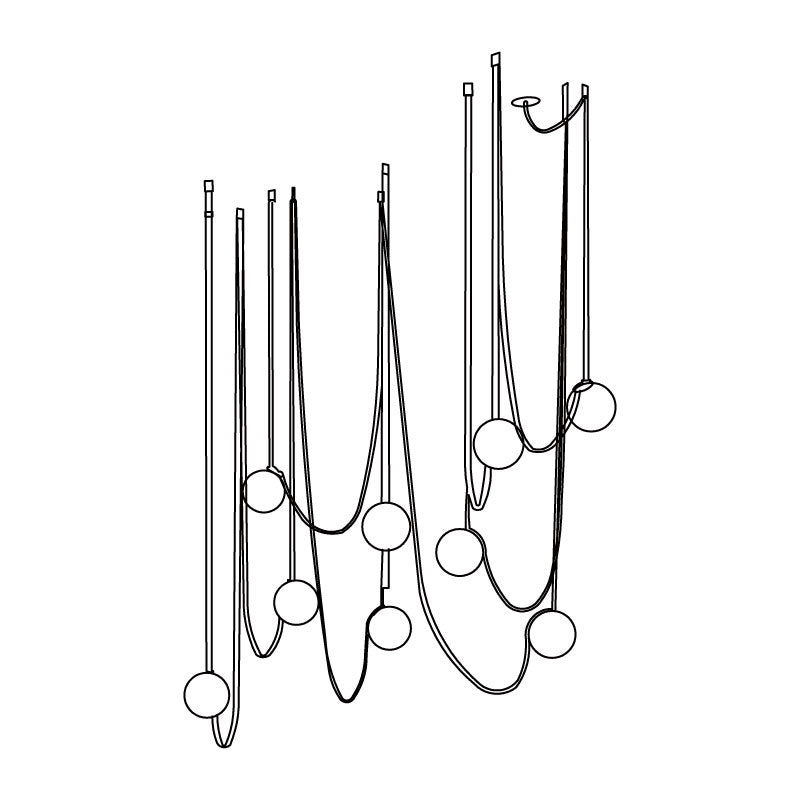Lustra Suspension en Cuir et Verre
