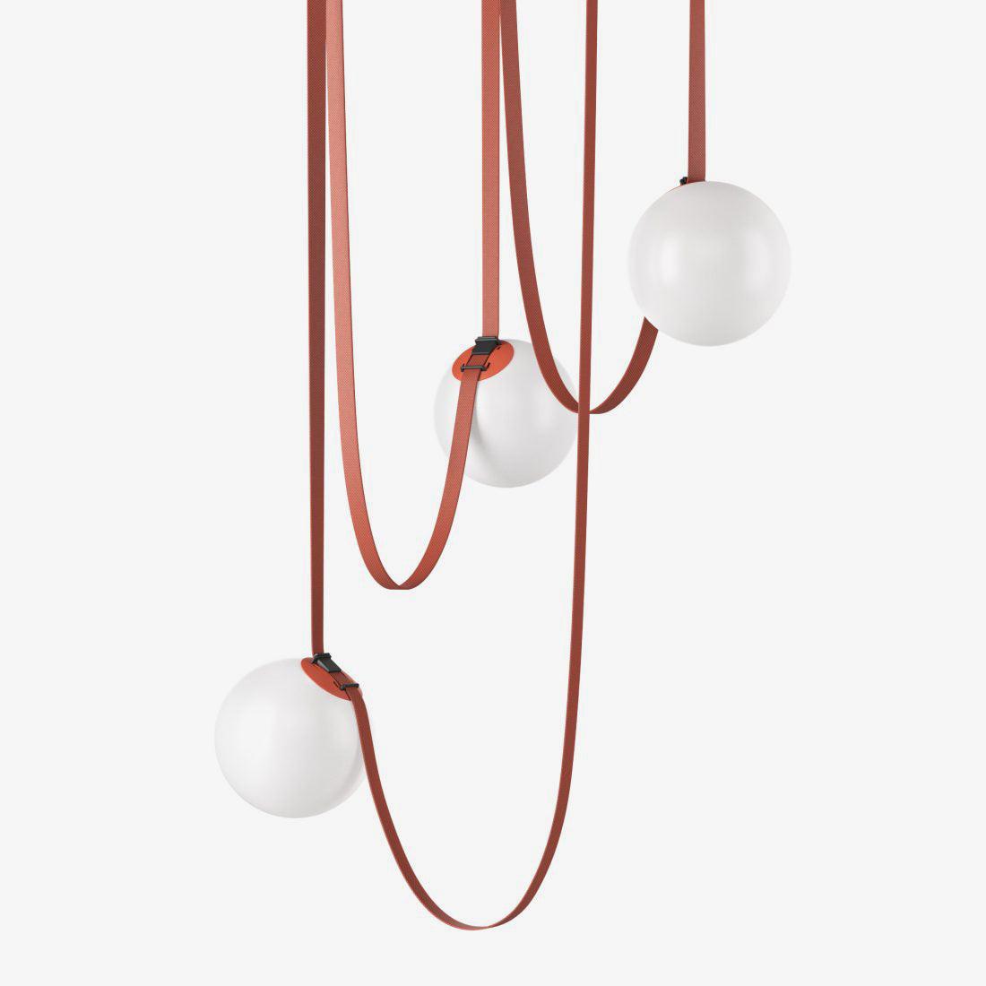 Lustra Suspension en Cuir et Verre