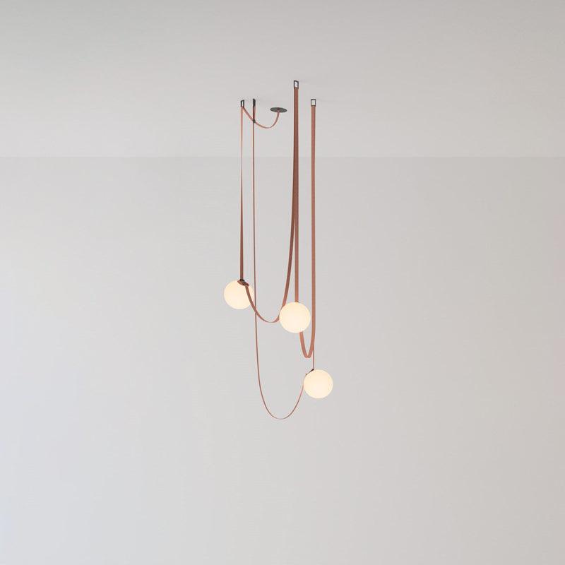 Lustra Suspension en Cuir et Verre