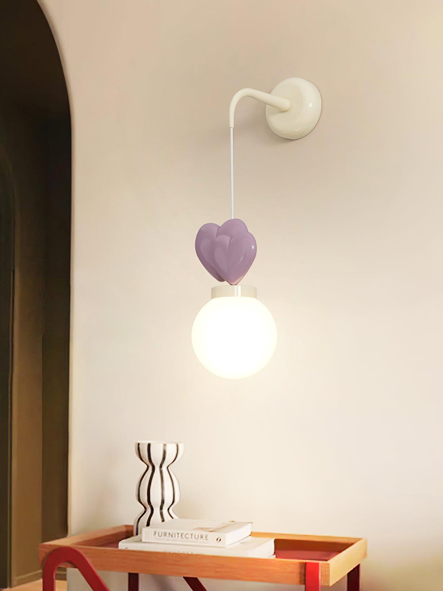 Riva Applique Murale Résine Cœur Verre