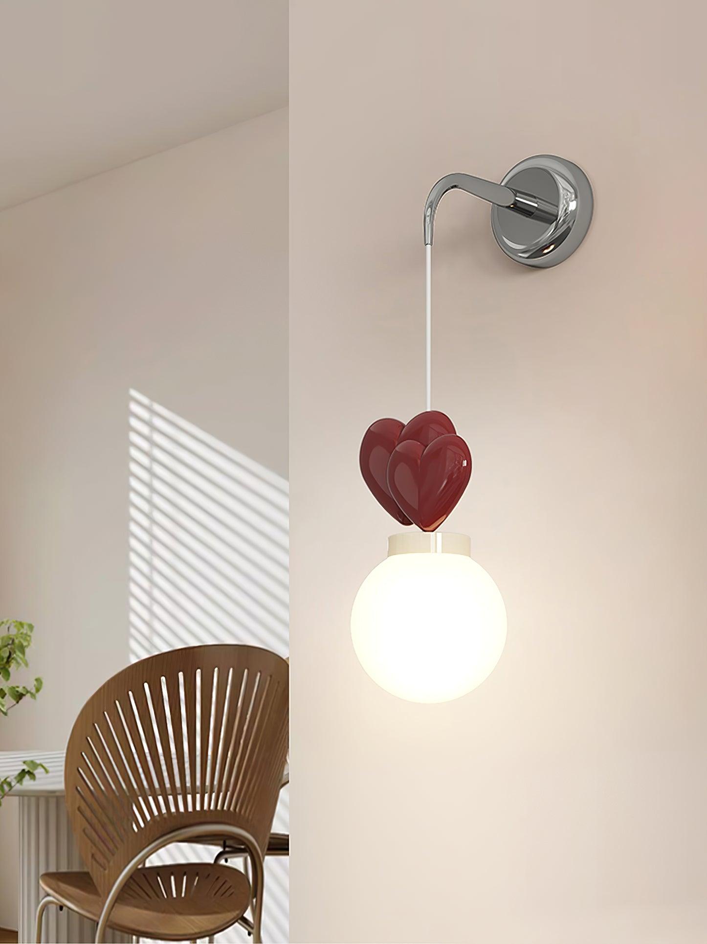 Riva Applique Murale Résine Cœur Verre