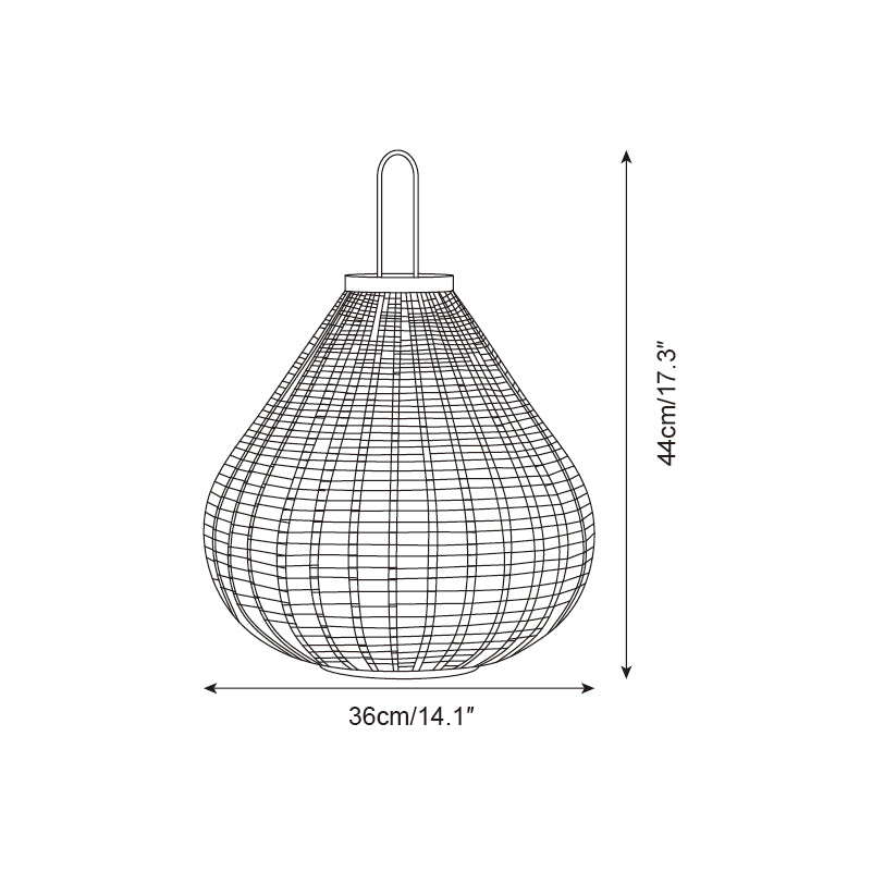 Poltrona Lampe Extérieure Lanterne Rattan Goutte d'Eau Rustique