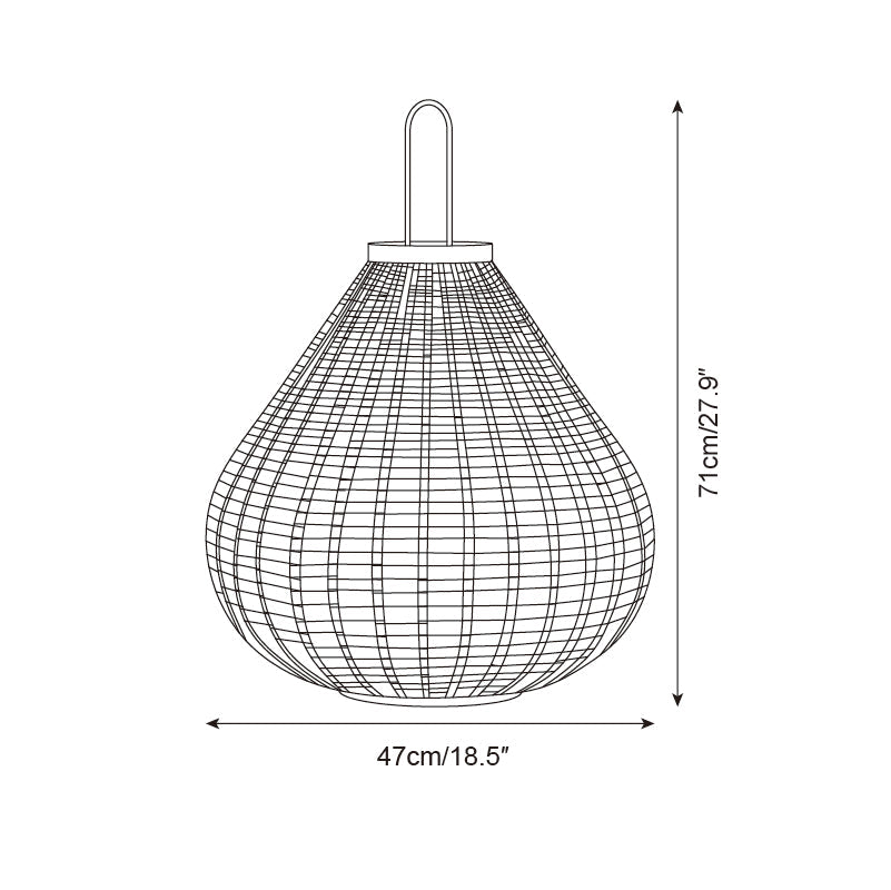 Poltrona Lampe Extérieure Lanterne Rattan Goutte d'Eau Rustique