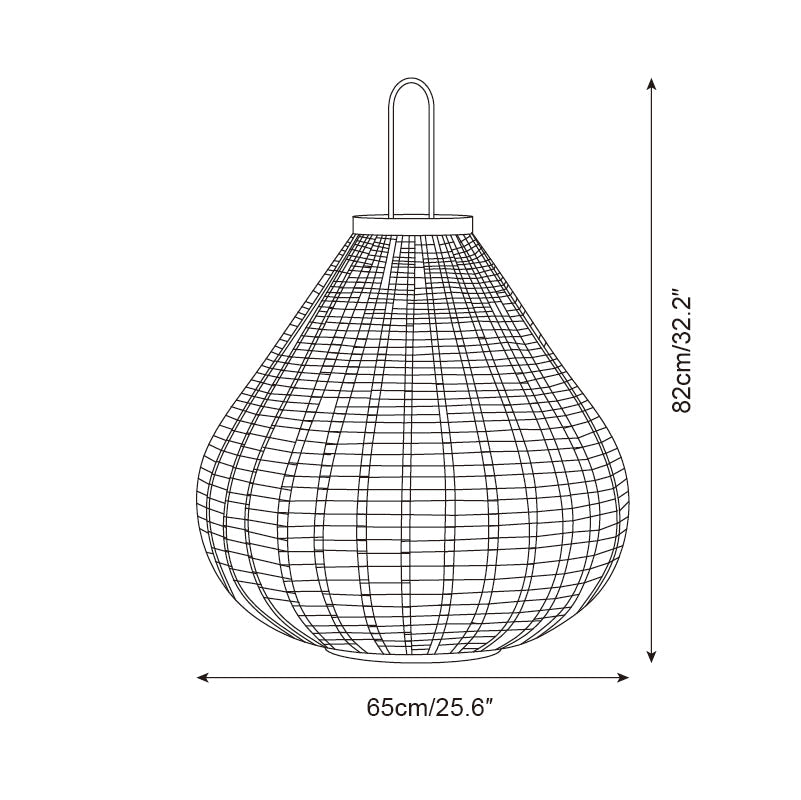 Poltrona Lampe Extérieure Lanterne Rattan Goutte d'Eau Rustique