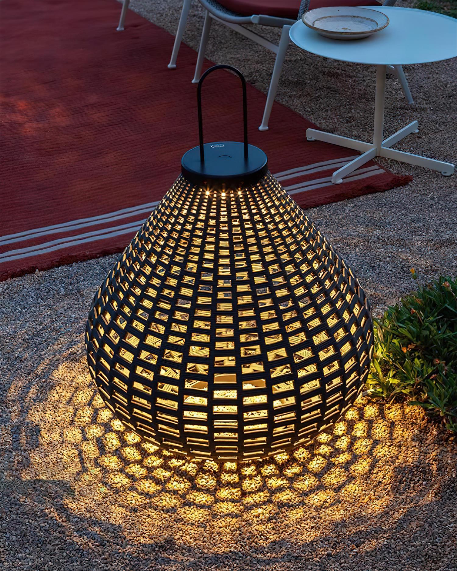Poltrona Lampe Extérieure Lanterne Rattan Goutte d'Eau Rustique