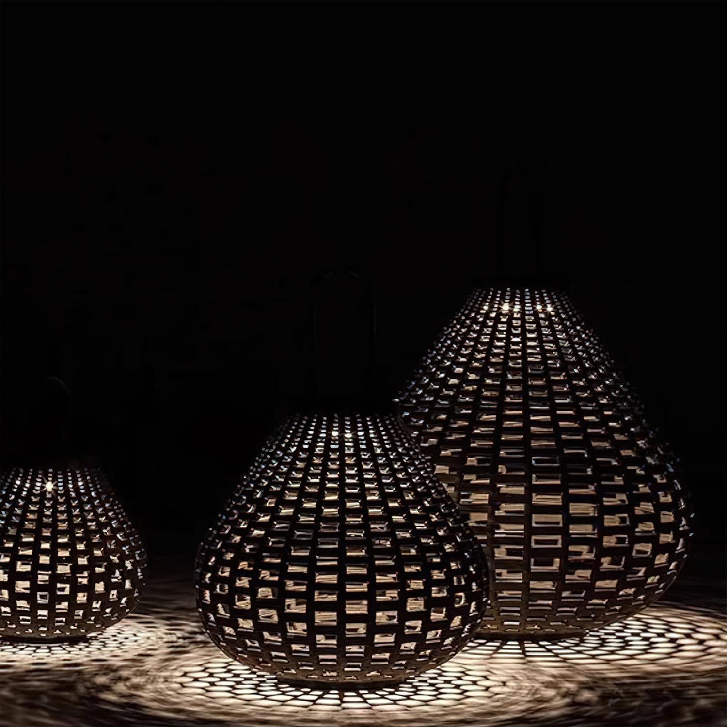 Poltrona Lampe Extérieure Lanterne Rattan Goutte d'Eau Rustique