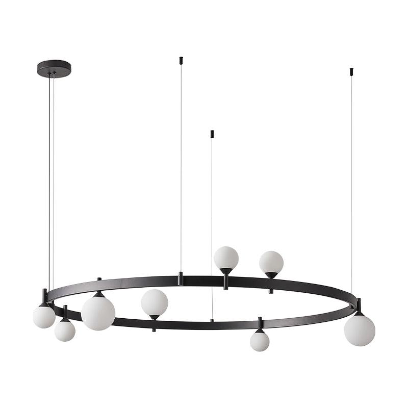 Lustra Suspension Lampe Anneau Noir Rond