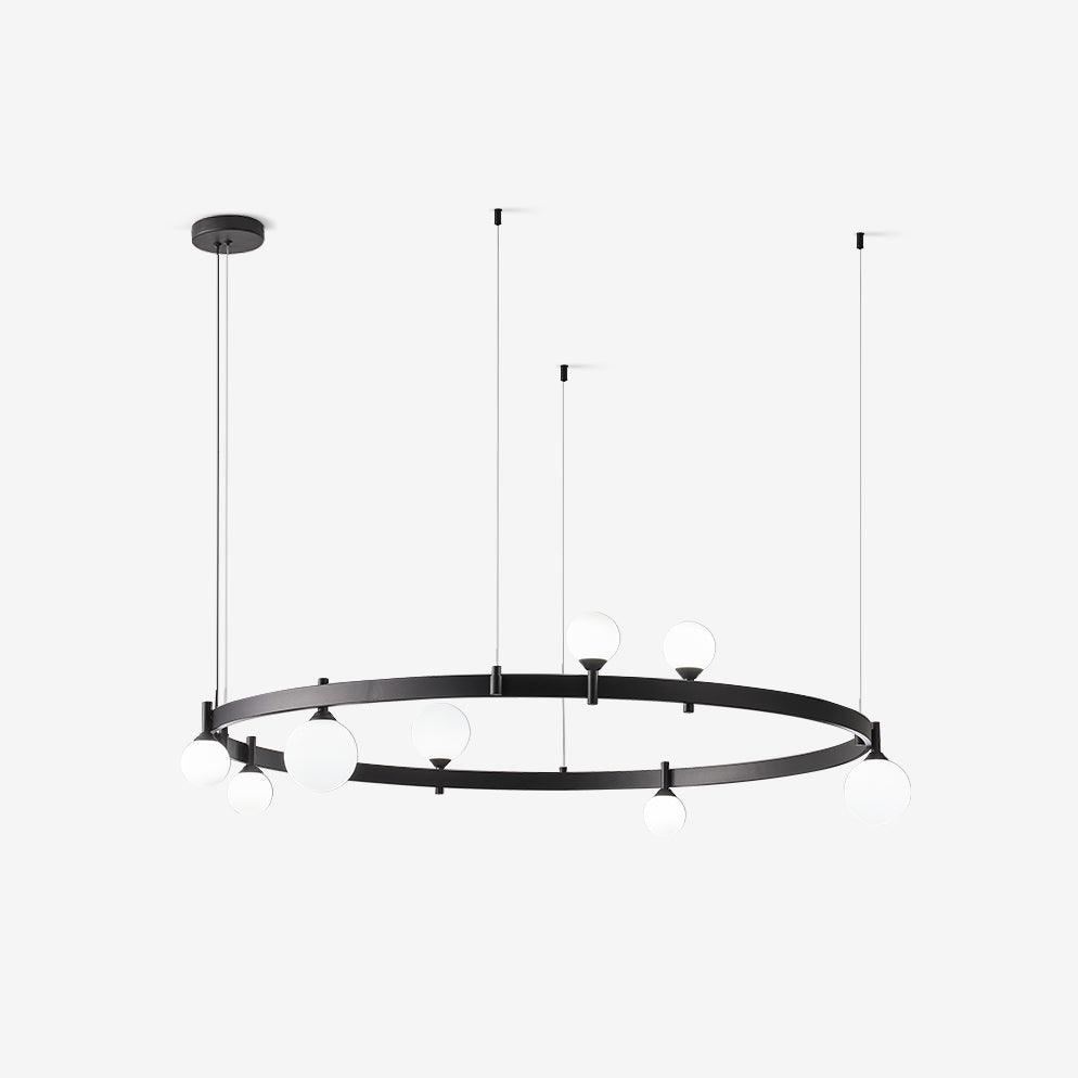 Lustra Suspension Lampe Anneau Noir Rond