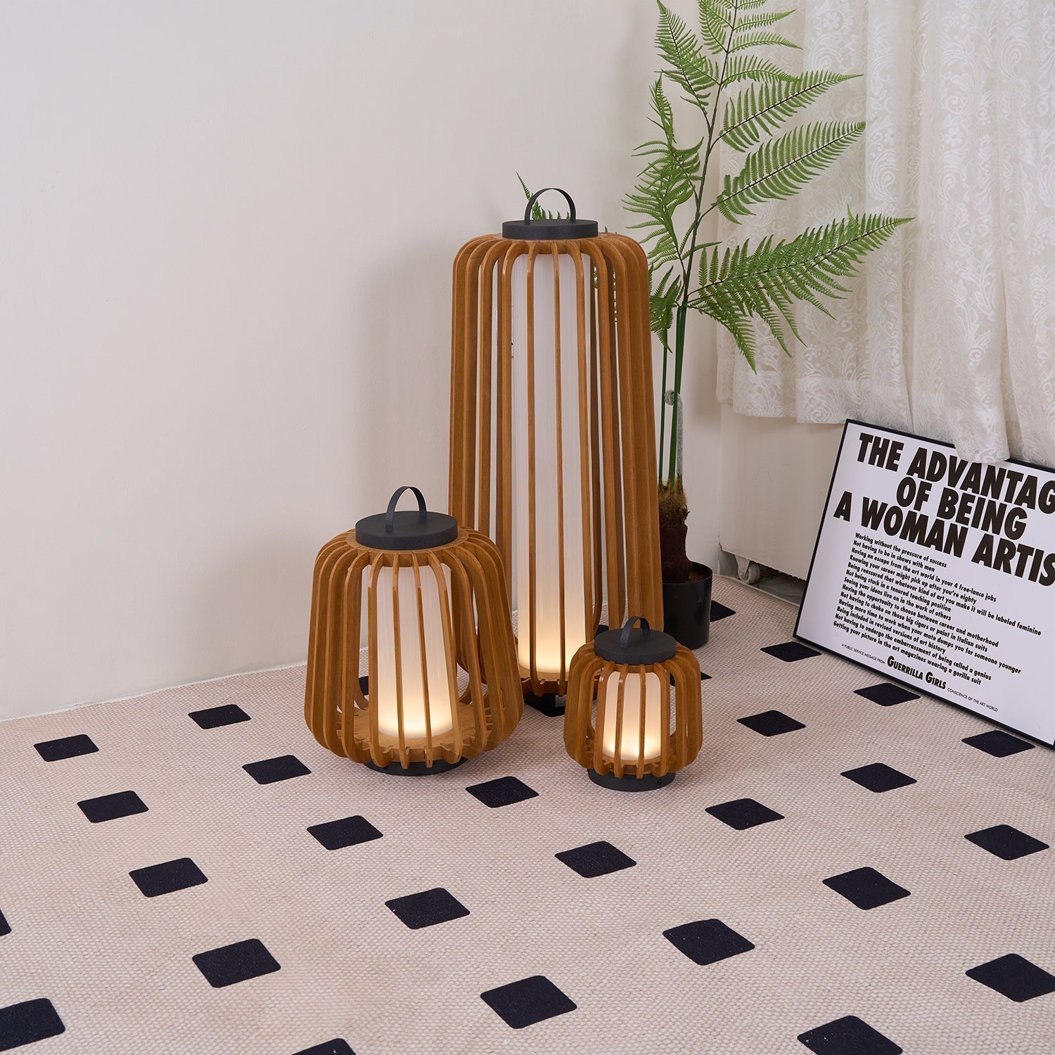 Ulmaran Lanterne en Bois Luminaire Extérieur
