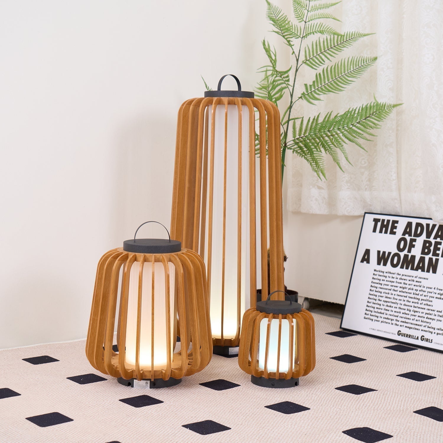 Ulmaran Lanterne en Bois Luminaire Extérieur