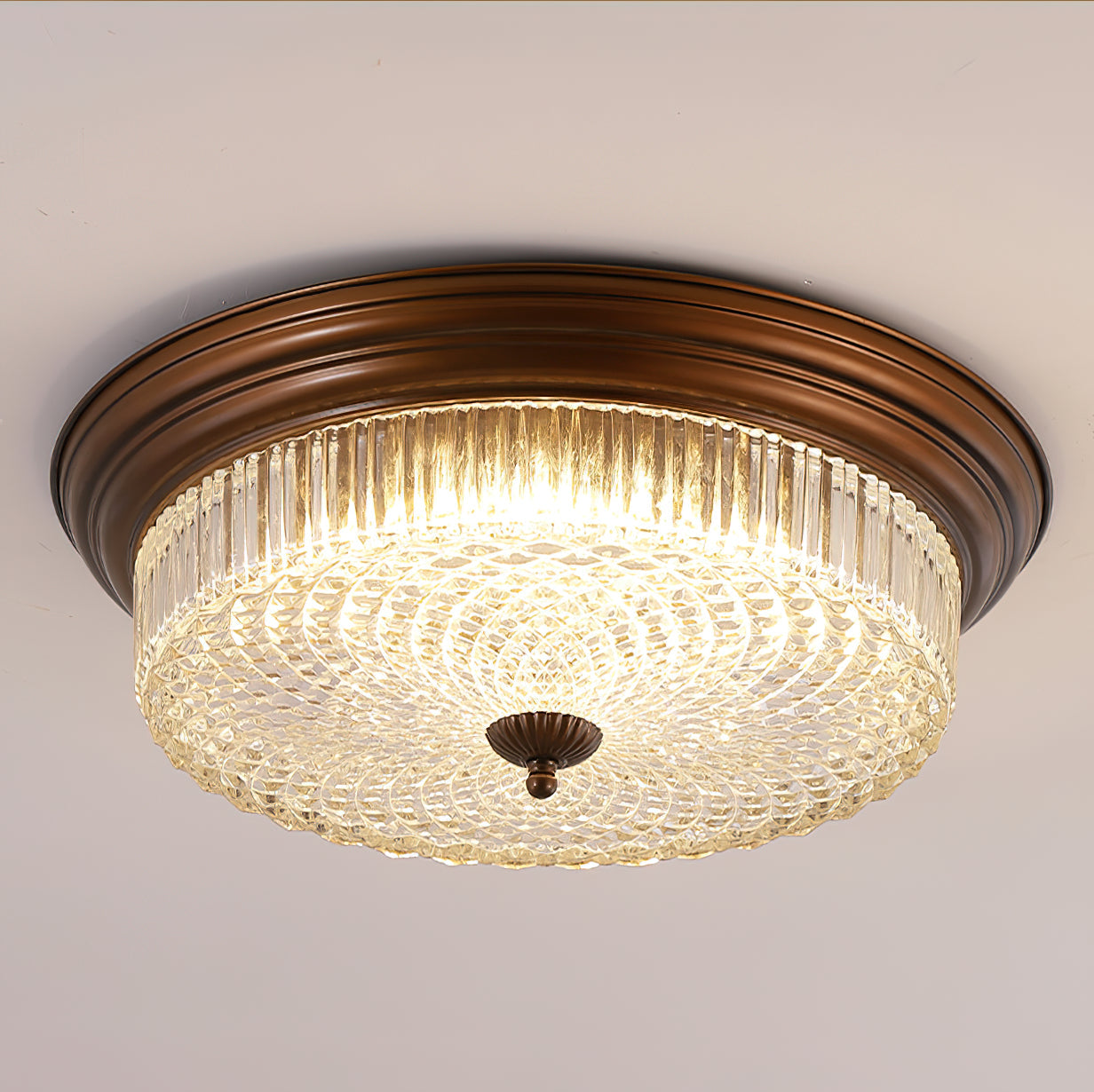 Ulcarir Lampe de Plafond Métal Verre Rétro Minimaliste Moderne