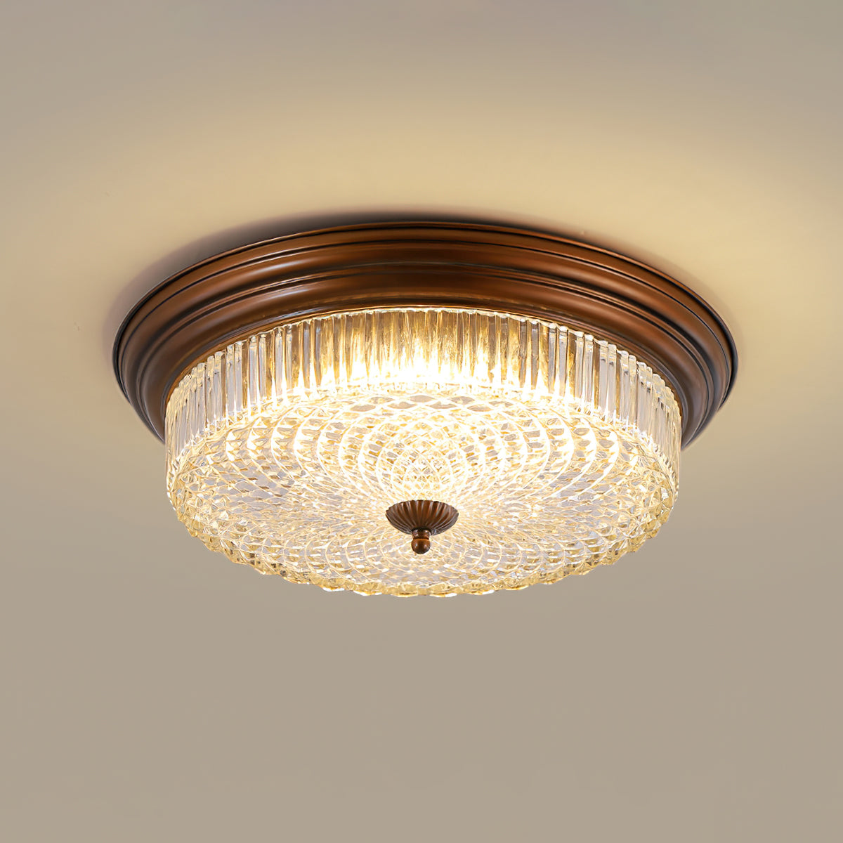 Ulcarir Lampe de Plafond Métal Verre Rétro Minimaliste Moderne