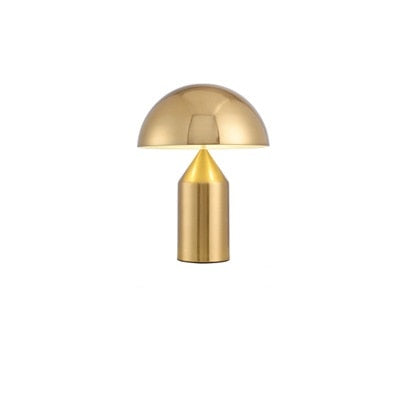 Mira Lampe de Table Champignon Minimaliste, Métal, Noir/Blanc/Or, Chambre