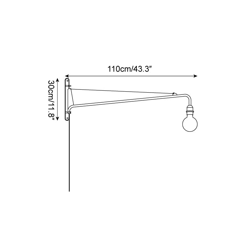 Applique Murale Bras Long Minimaliste Style Réglable