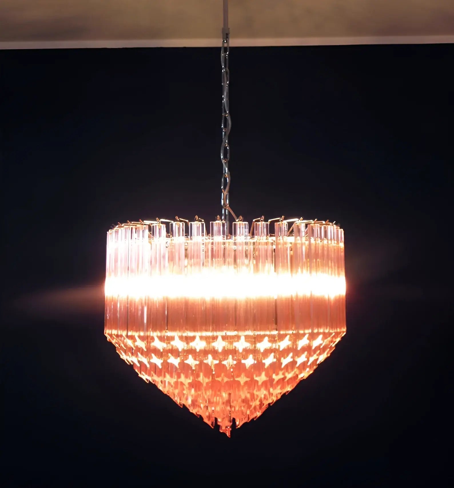 Aurora Lustre Rose Verre Prismes Géométrique