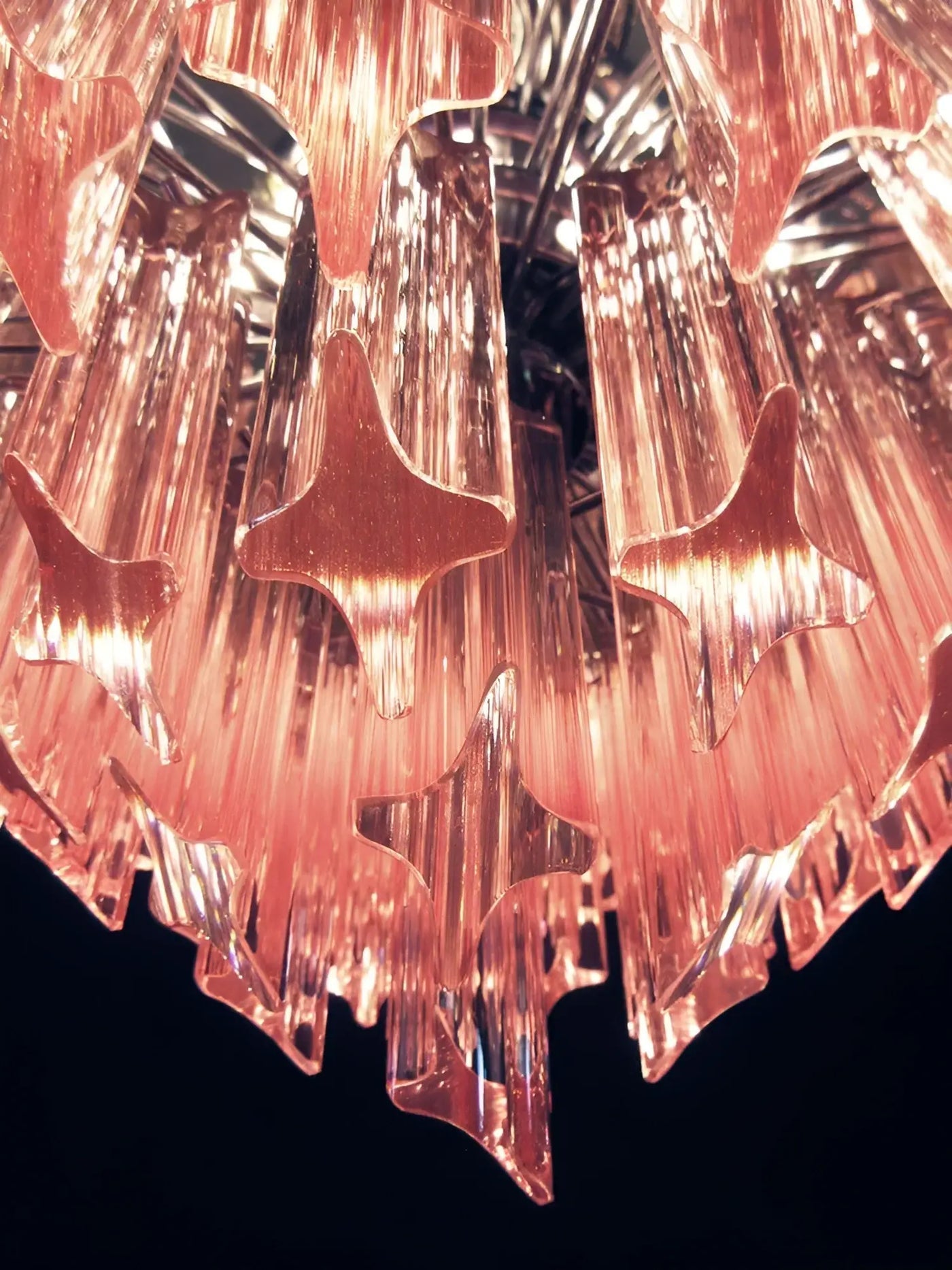 Aurora Lustre Rose Verre Prismes Géométrique