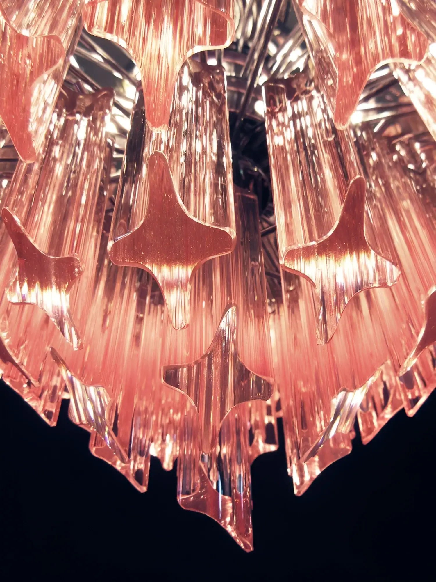 Aurora Lustre Rose Verre Prismes Géométrique