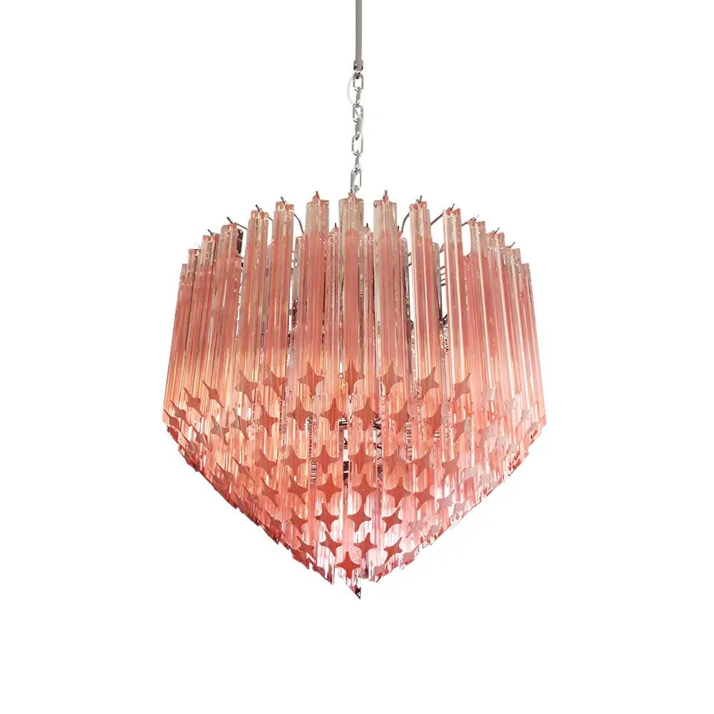 Aurora Lustre Rose Verre Prismes Géométrique