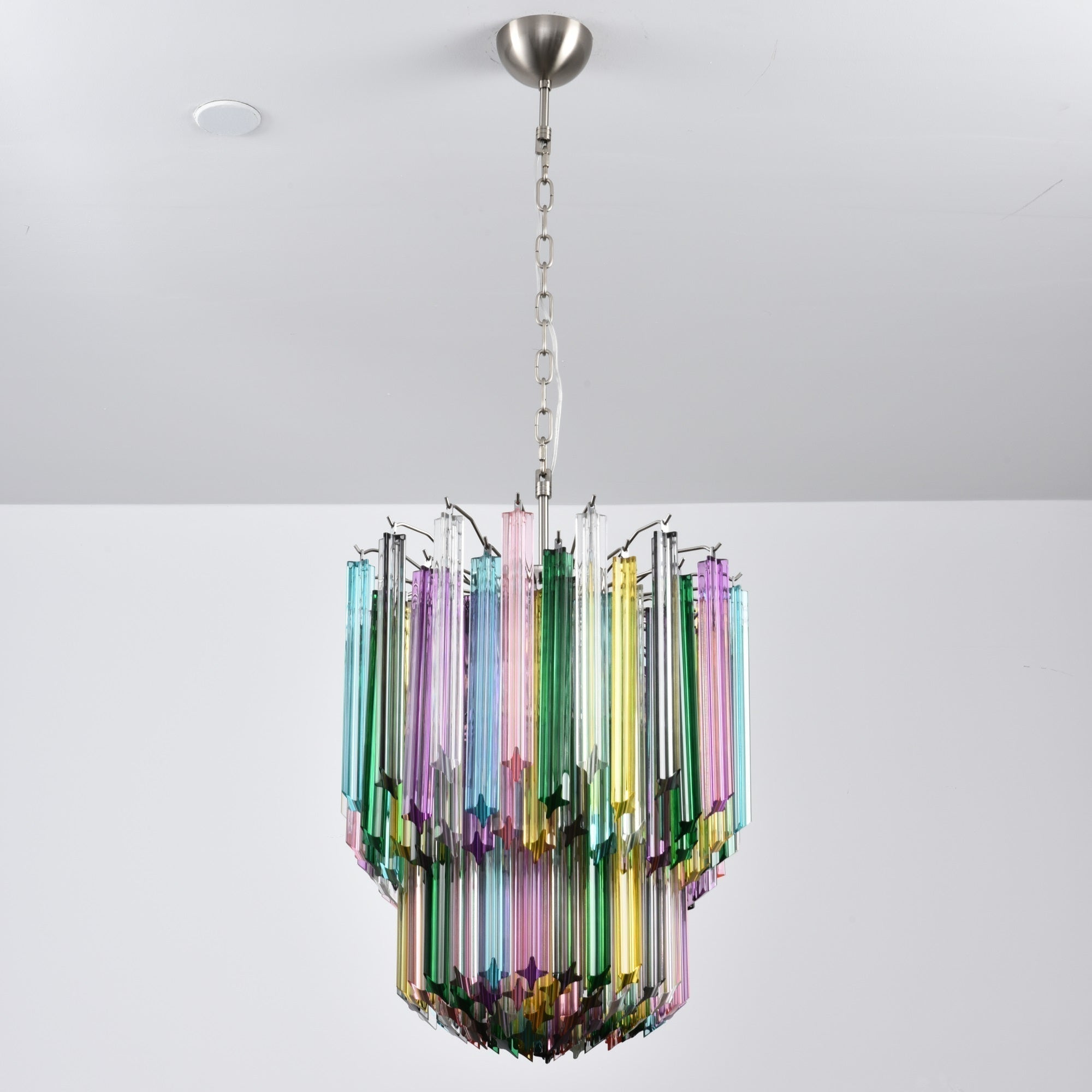 Aurora Lustre Murano Verre Coloré Prisme