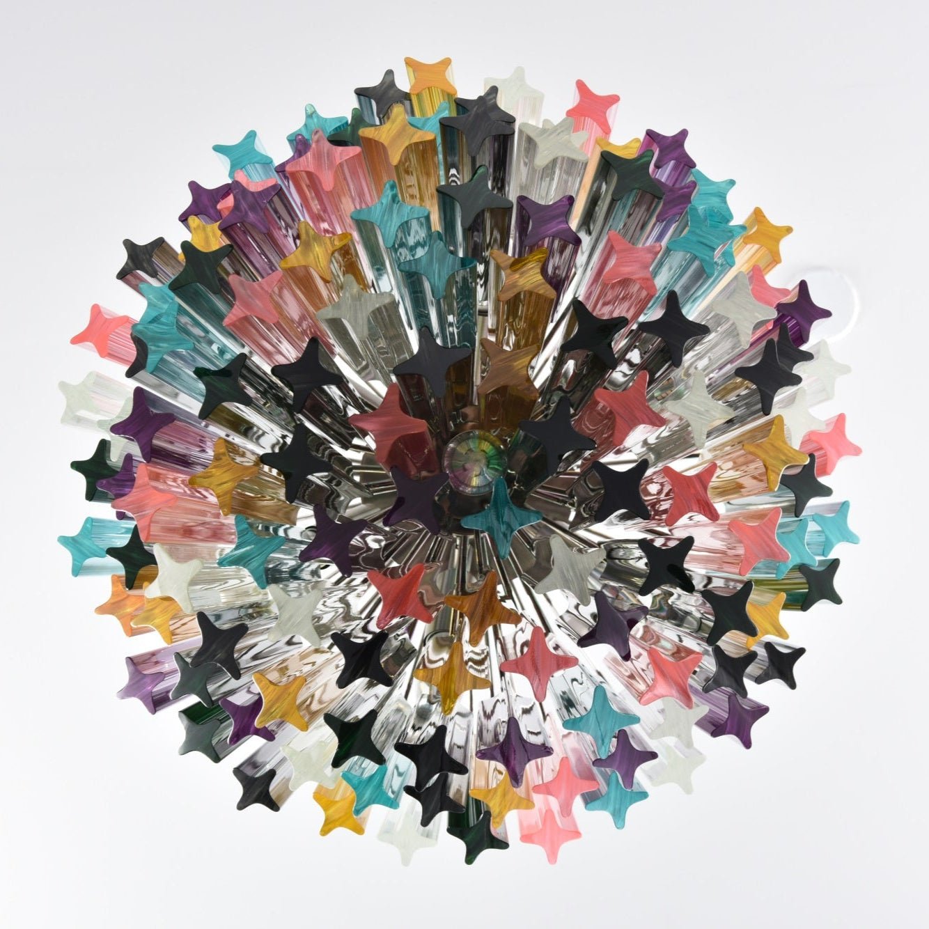 Aurora Lustre Murano Verre Coloré Prisme