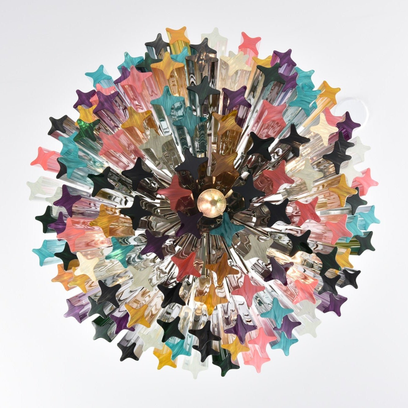 Aurora Lustre Murano Verre Coloré Prisme