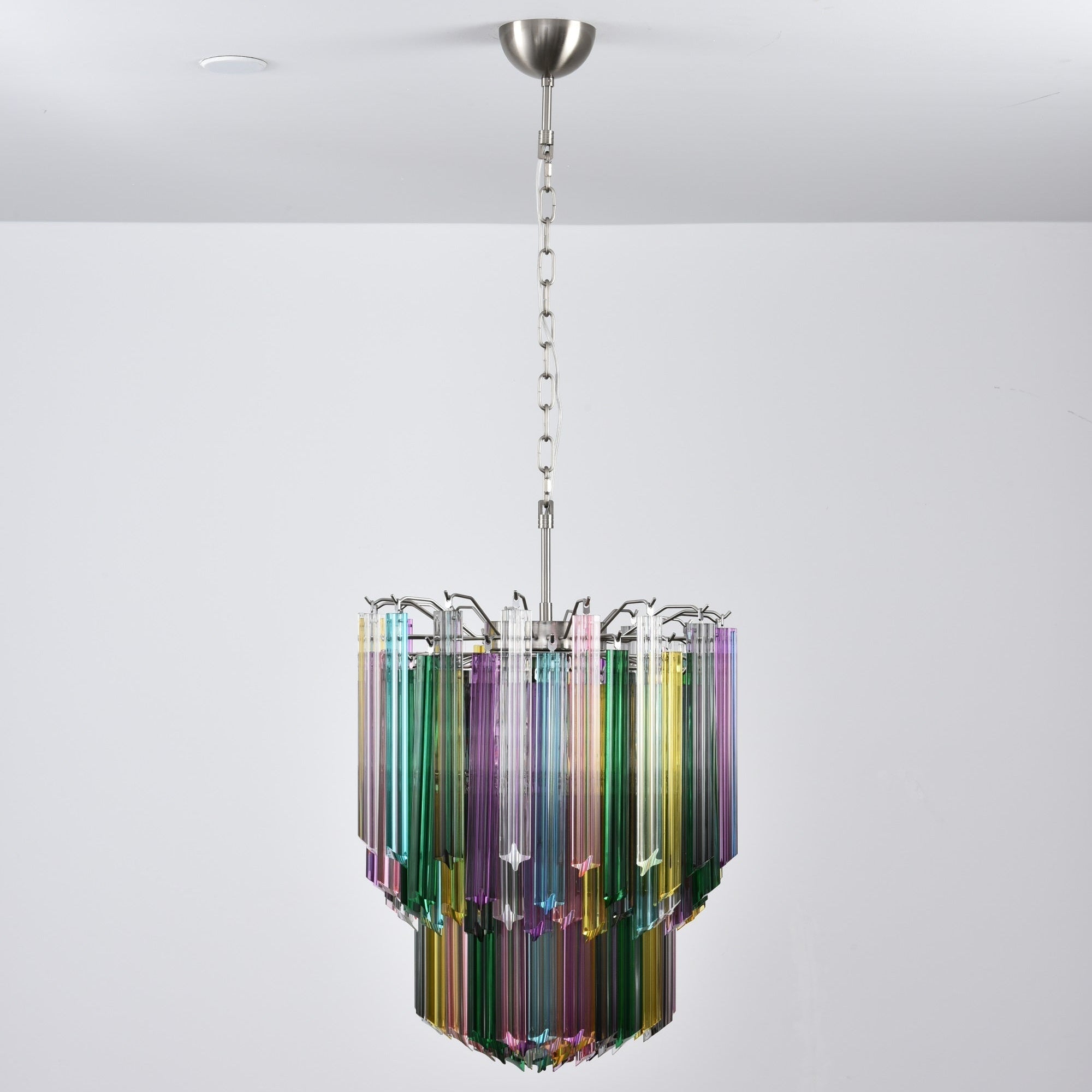 Aurora Lustre Murano Verre Coloré Prisme