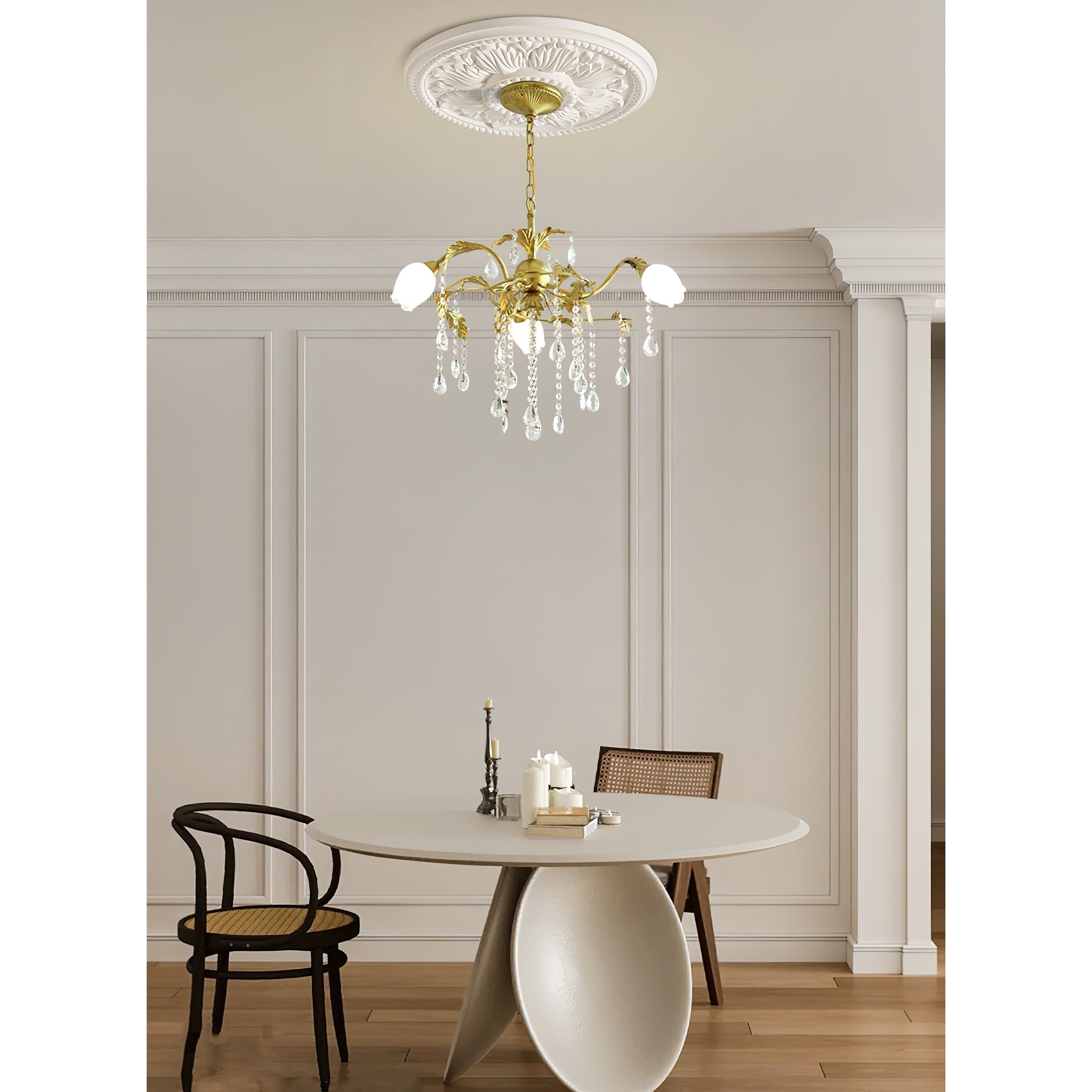 Vasorus Lustre Industriel Vintage Laiton Cristal