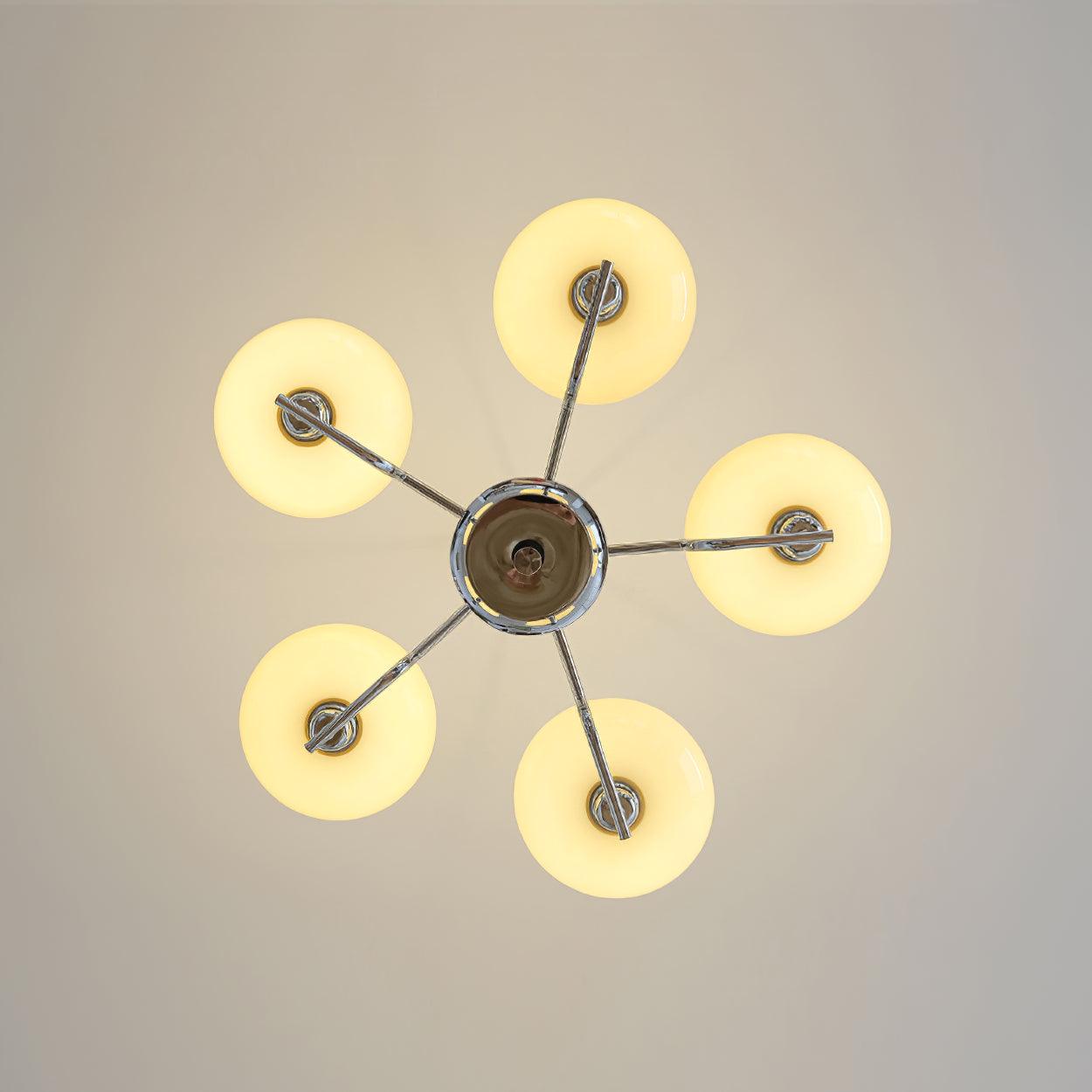 Lustra Suspension en Verre Globe Cadre en Laiton