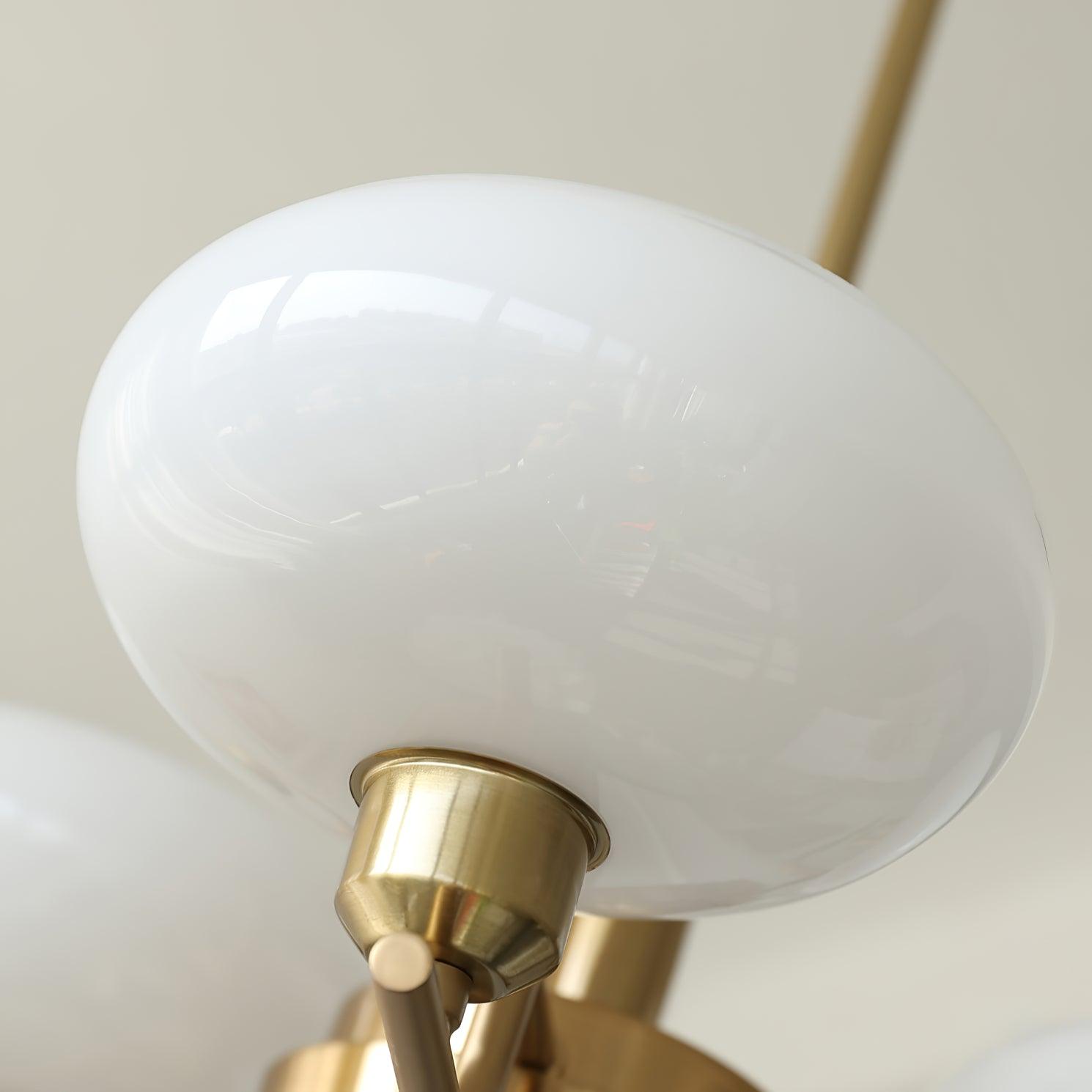 Lustra Suspension en Verre Globe Cadre en Laiton