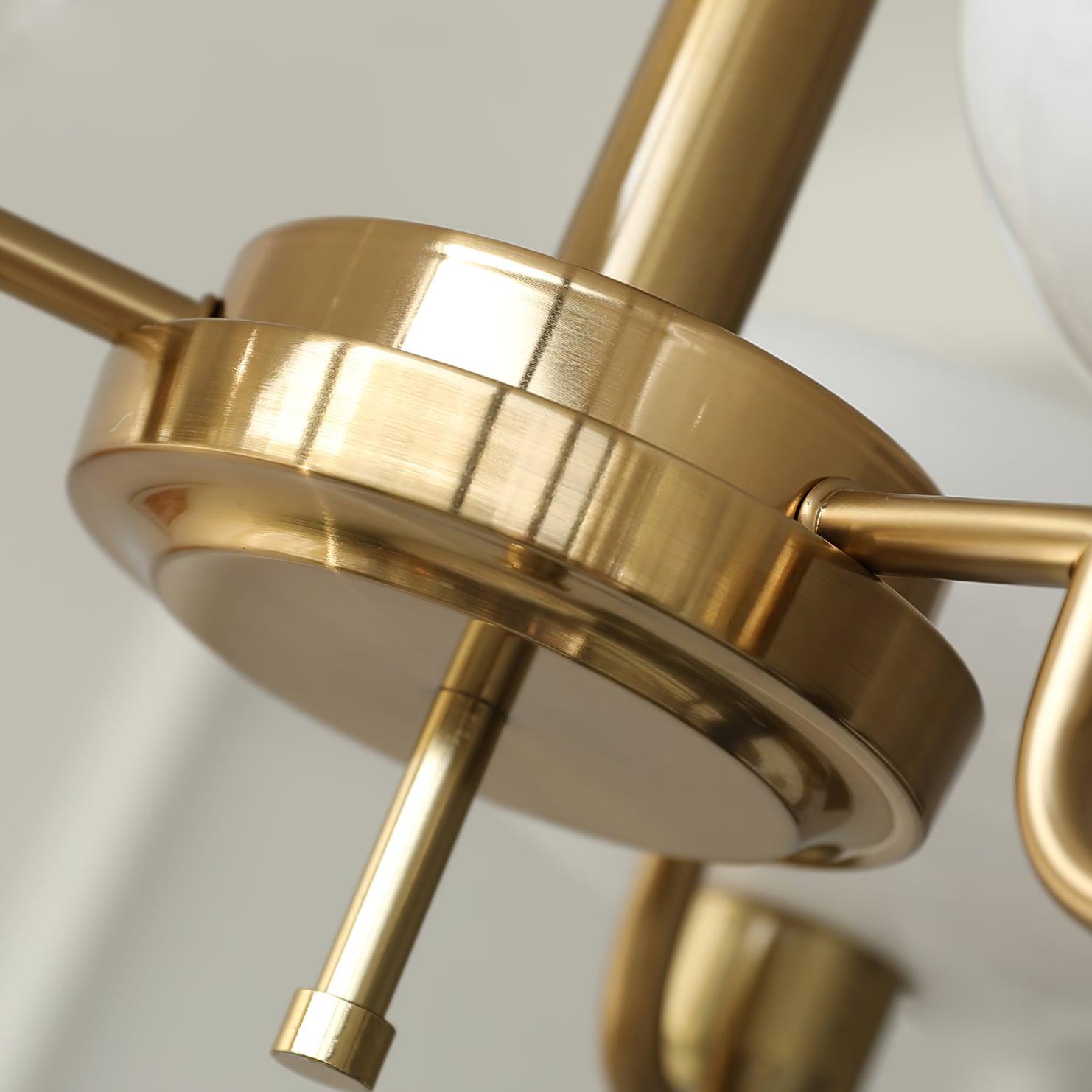 Lustra Suspension en Verre Globe Cadre en Laiton
