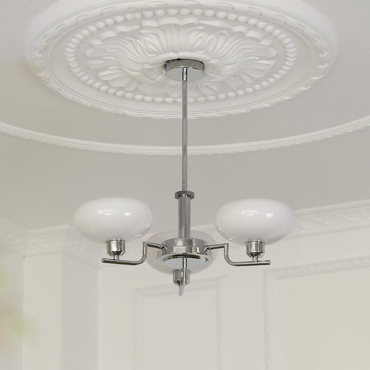 Lustra Suspension en Verre Globe Cadre en Laiton